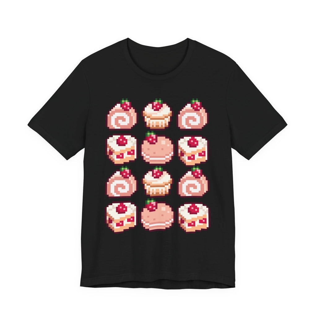 Kawaii Strawberry Pastry T-Shirt — Cute Pixel Dessert Tee