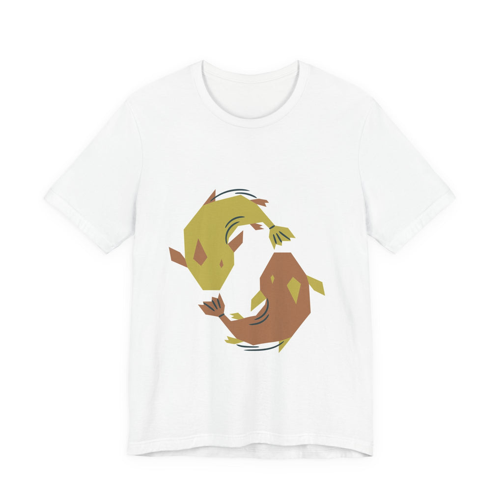 Koi Yin Yang Tee — Minimal Two-Tone Fish Graphic T-Shirt