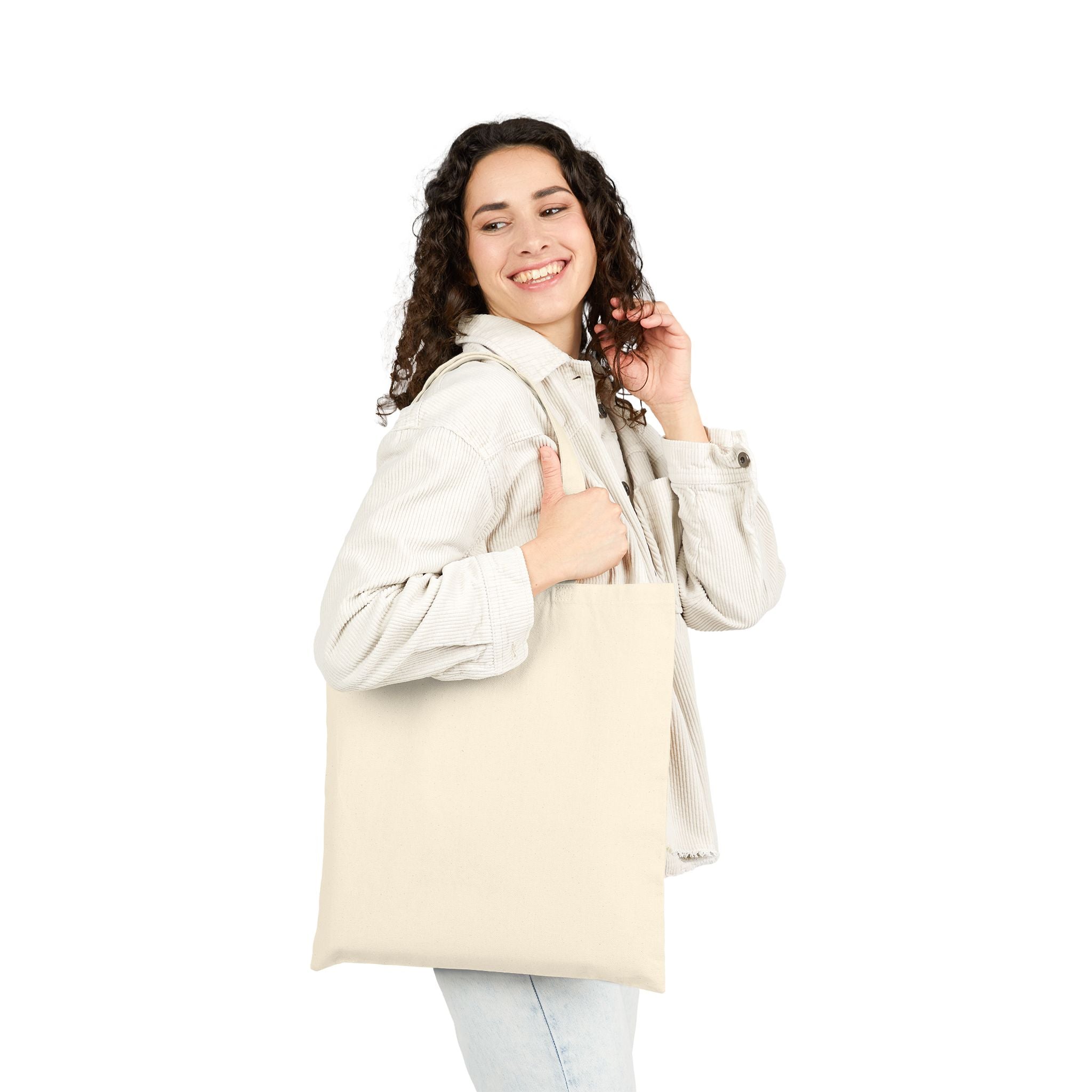 Strawberry and Matcha Pasteries Tote Bag — 'Good Morning' Breakfast Illustration Canvas Tote