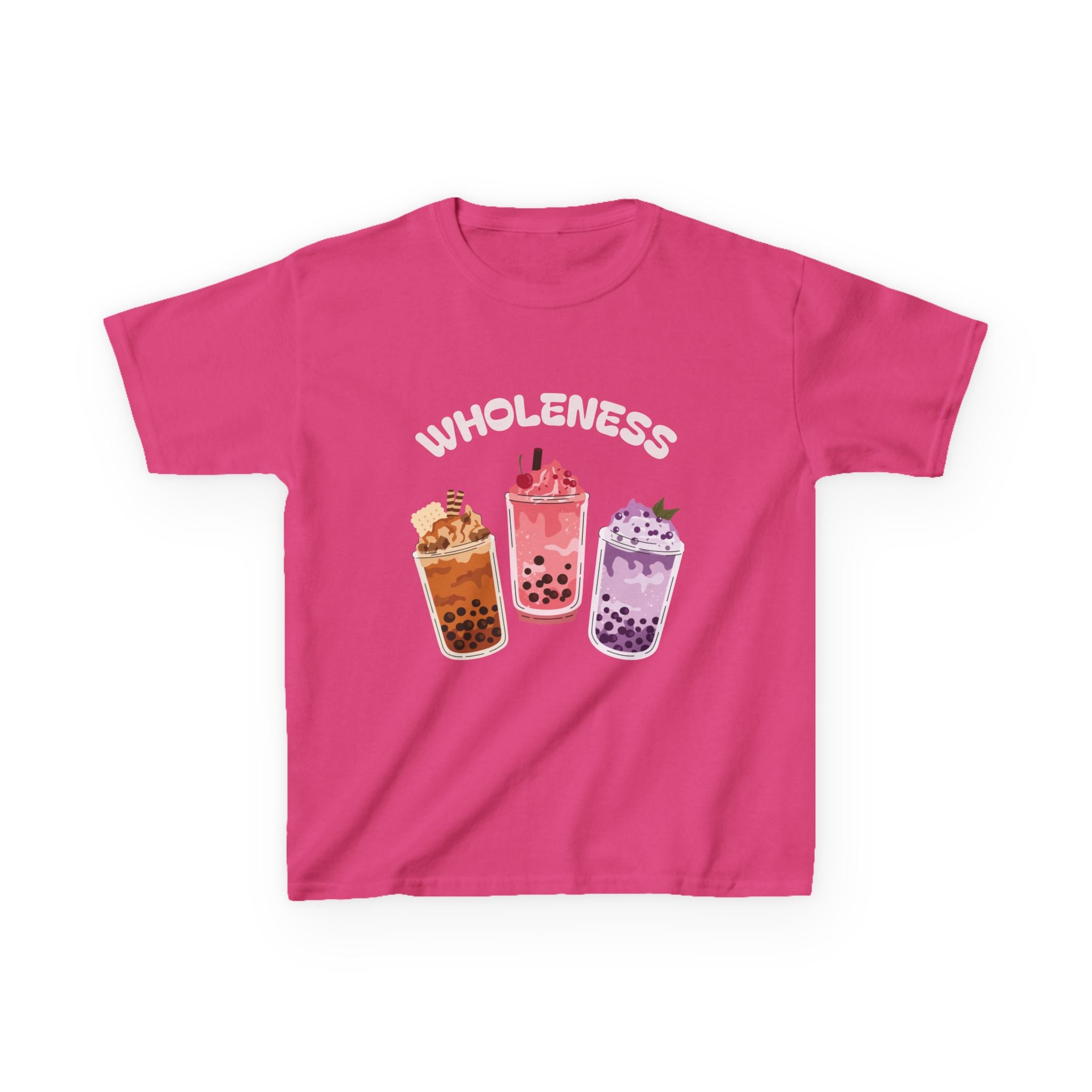 Youth Comfortable Boba Tea "WHOLENESS" Printed T-shirt