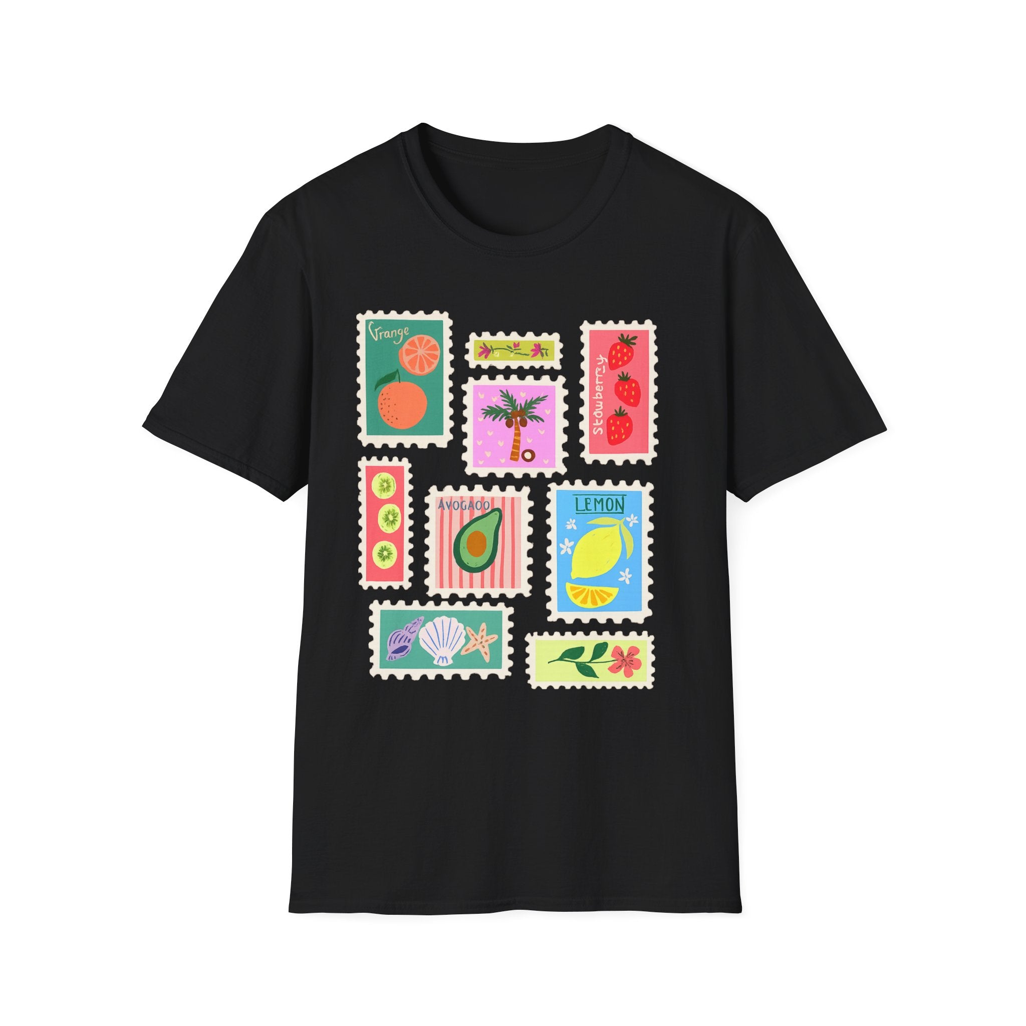 Fruit Patch Graphic T-Shirt — Tropical Citrus & Avocado Art Tee