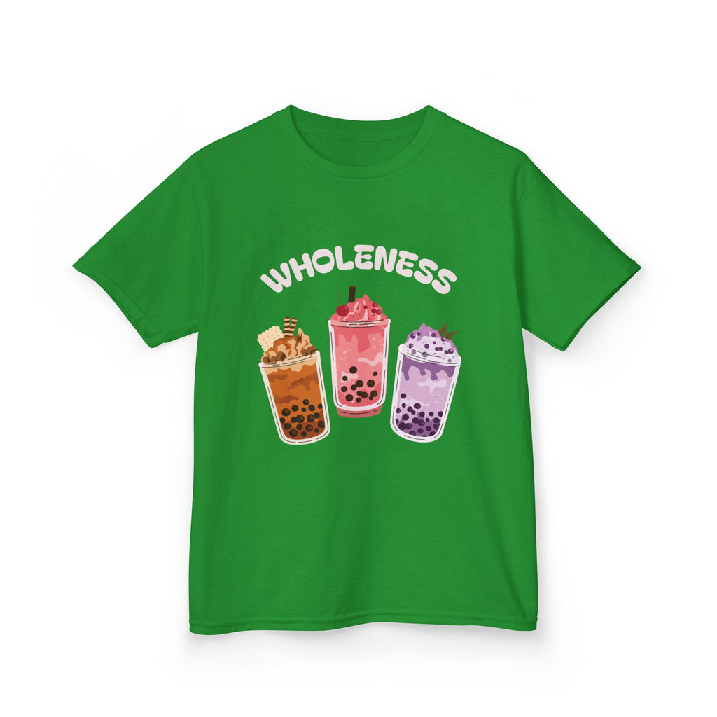 Youth Comfortable Boba Tea "WHOLENESS" Printed T-shirt