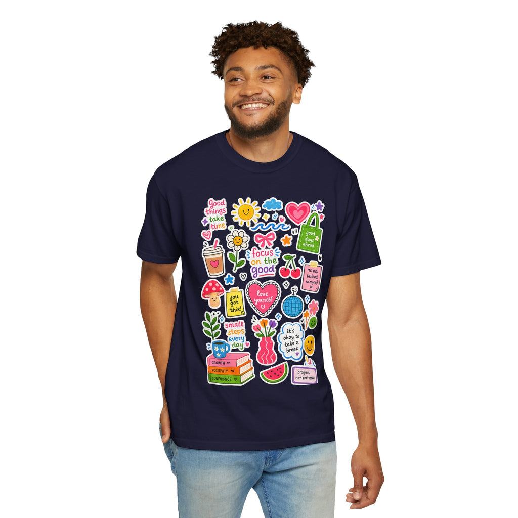 Positive Doodles Graphic T-Shirt — "Focus on the Good" Inspirational Tee