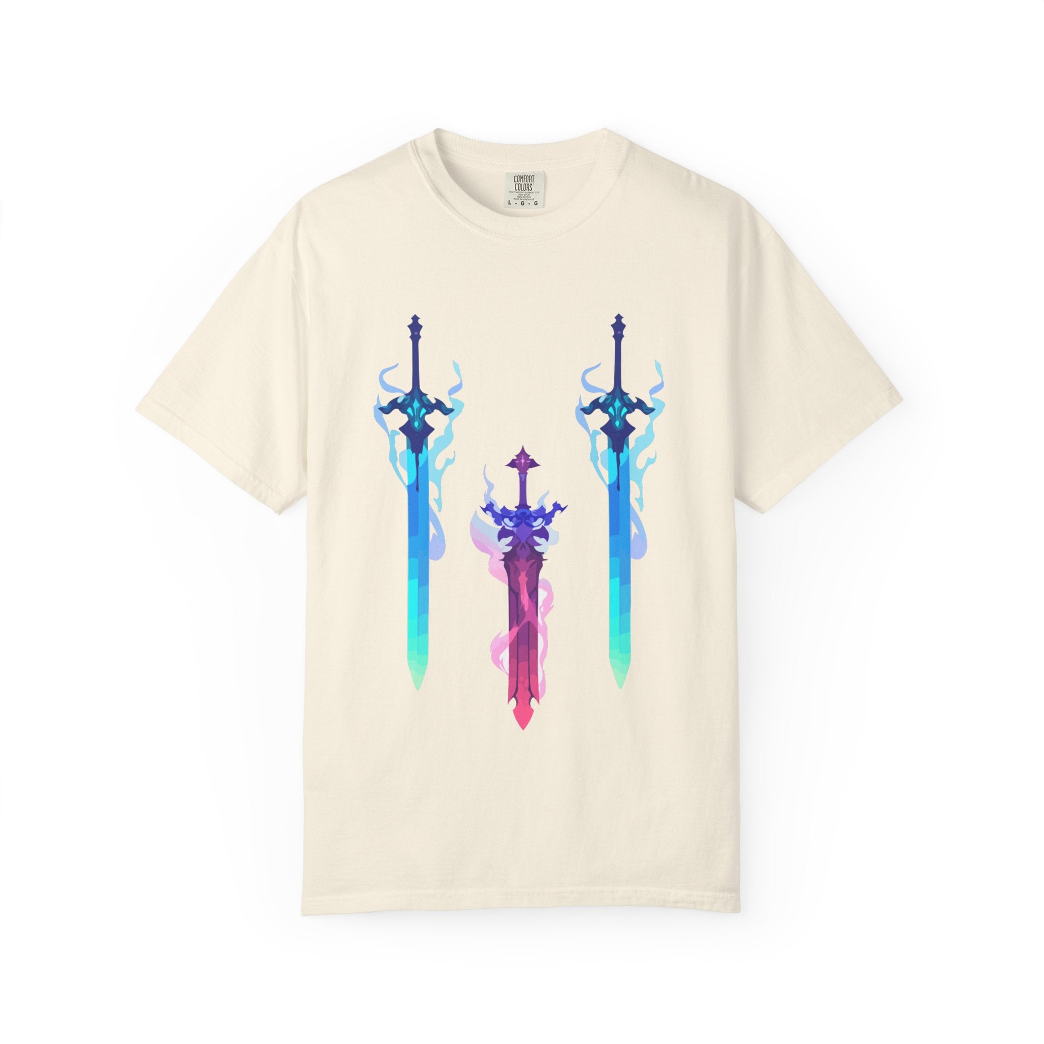 Aura Swords Graphic T-Shirt — Pastel Fantasy Trio