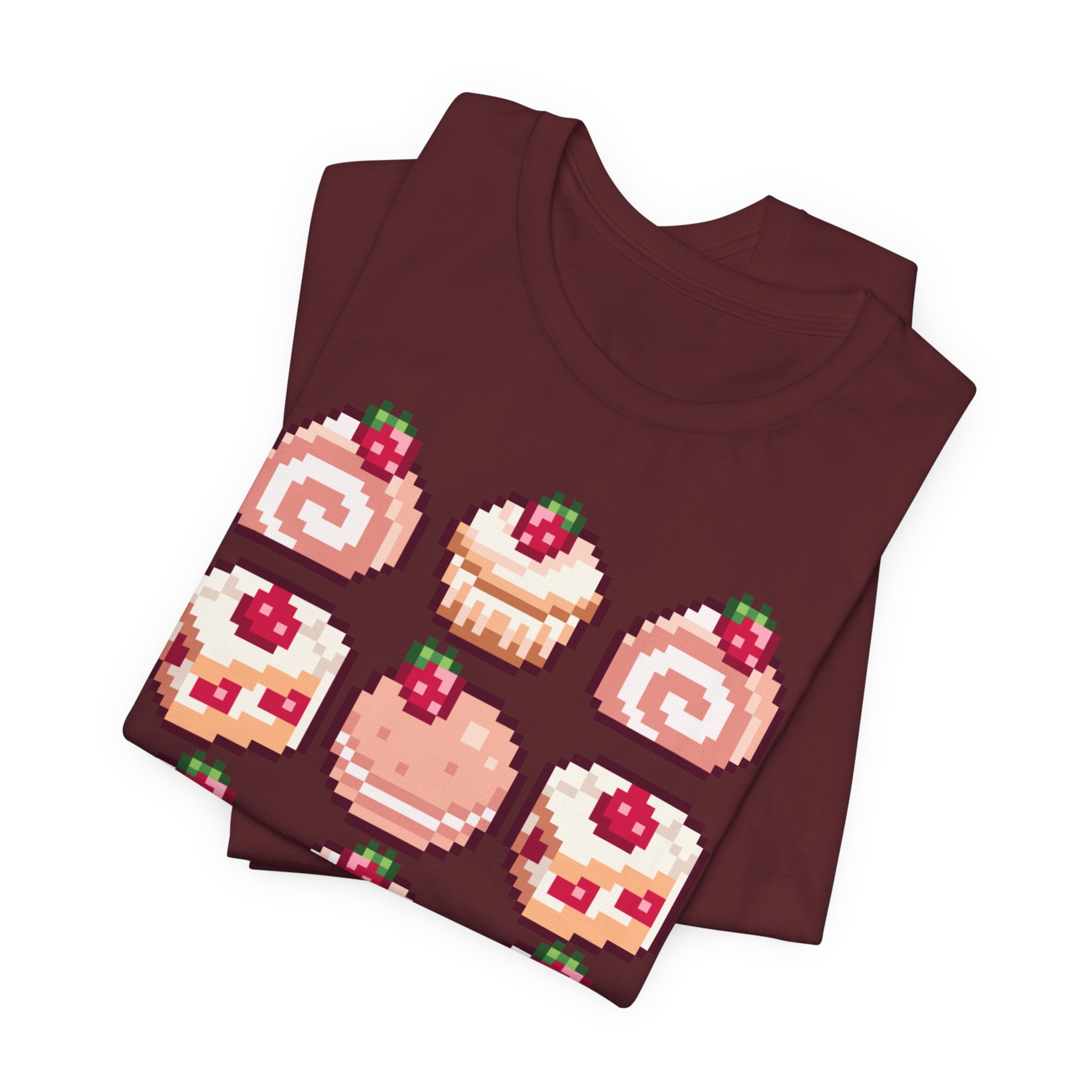 Kawaii Strawberry Pastry T-Shirt — Cute Pixel Dessert Tee