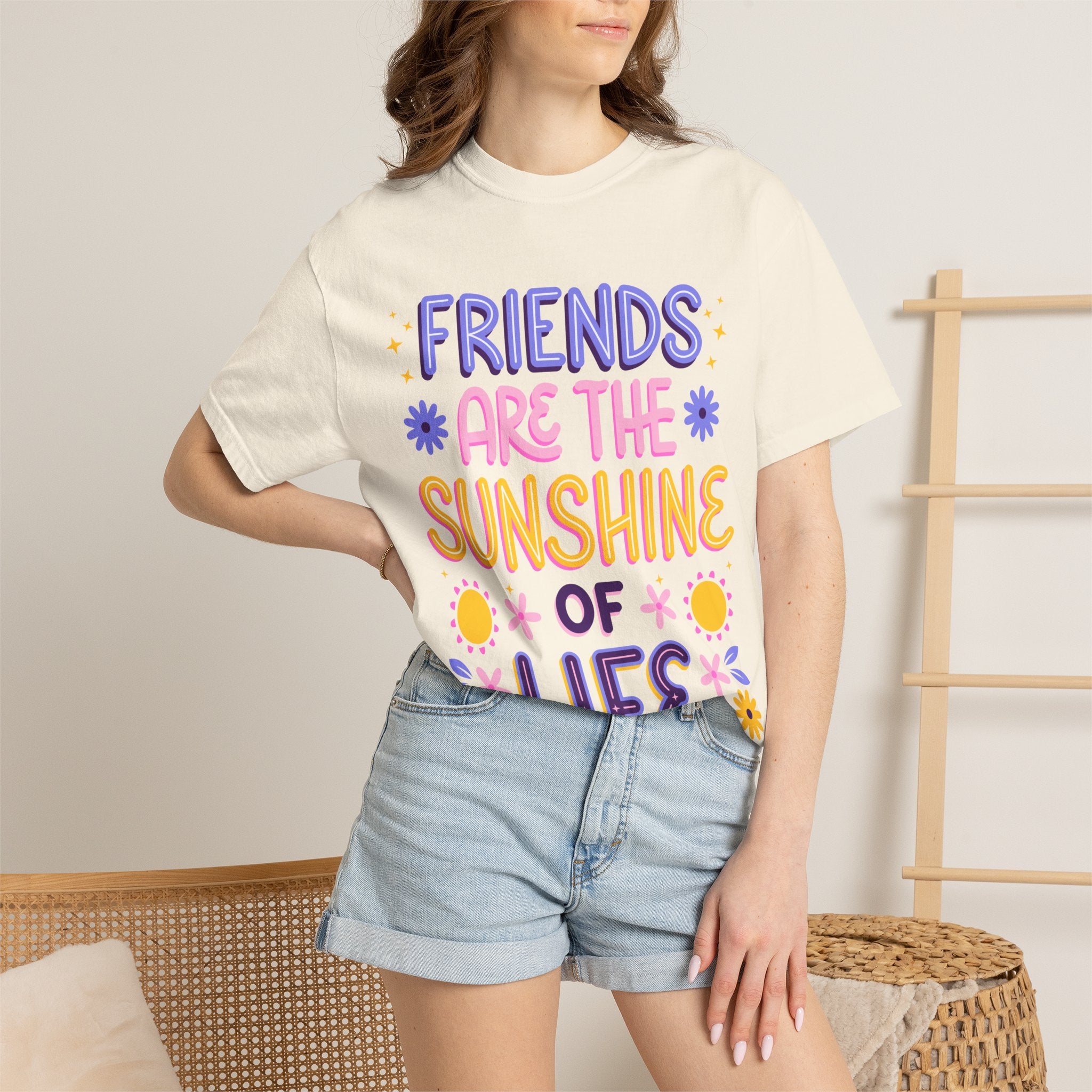Friends Are the Sunshine of Life Text Printed UnisexT-Shirt