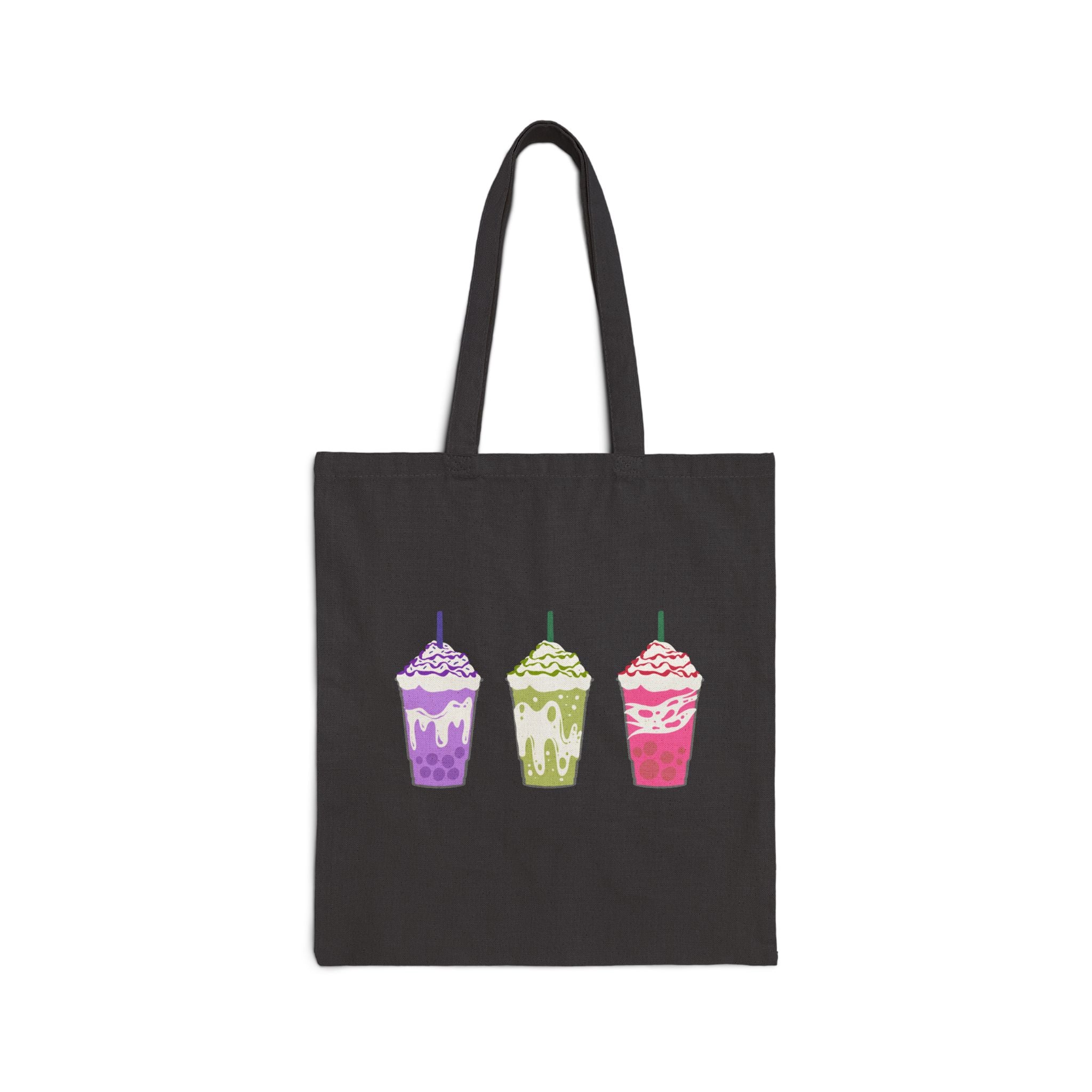 Colorful Iced Coffee Trio Canvas Tote Bag