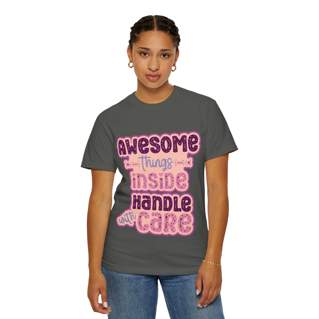 Retro "Awesome Things Inside, Handle With Care" T-Shirt
