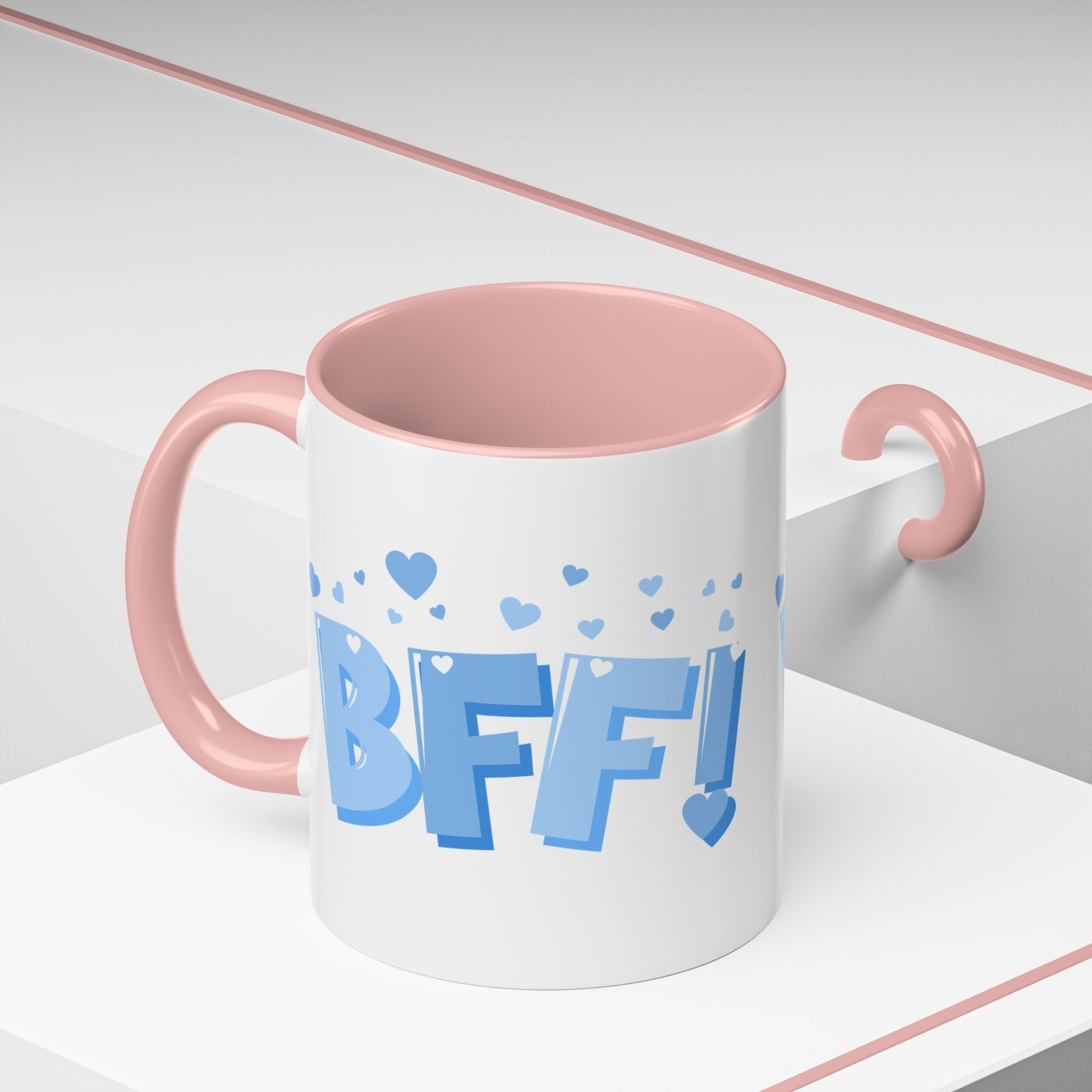 BFF Coffee Mug – Blue Heart Best Friend Accent Mug (11/15 oz)