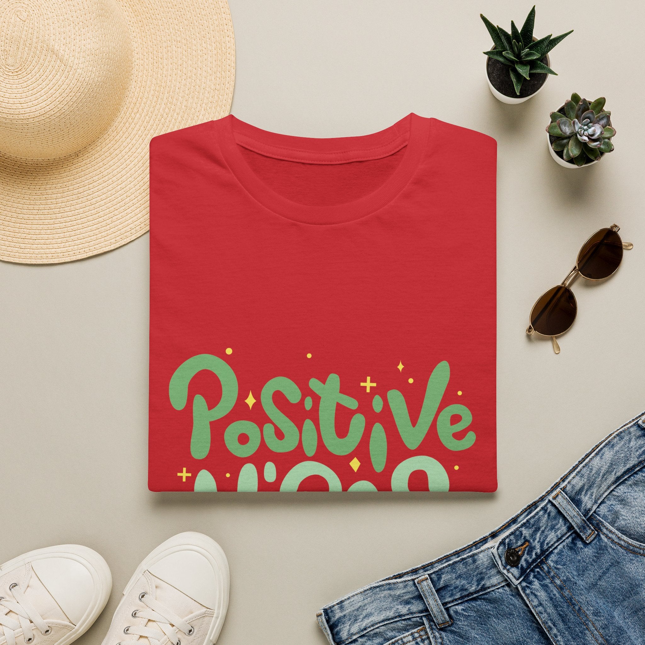 Positive Vibes Only Text Printed T-Shirt - Feel Good Vibes T-shirt
