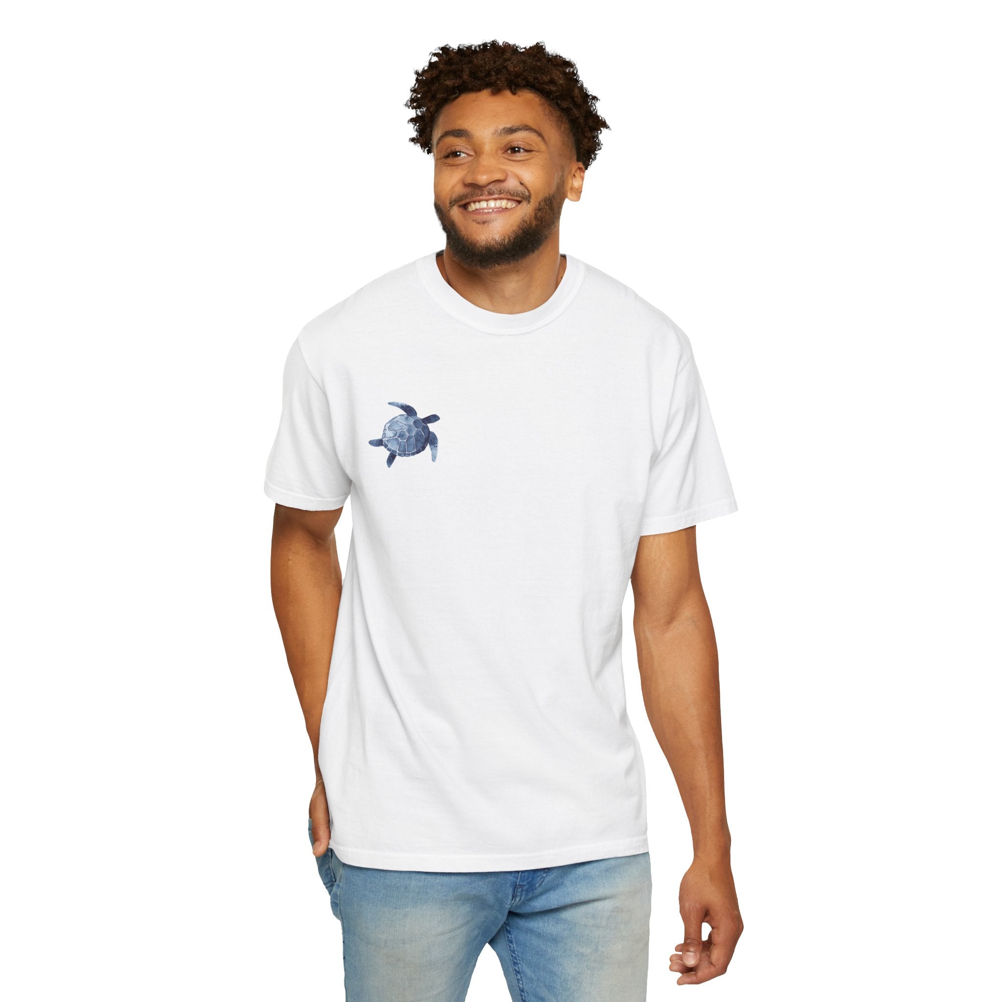Blue Giant Whale T-Shirt — Watercolor Sea Turtle Graphic Tee