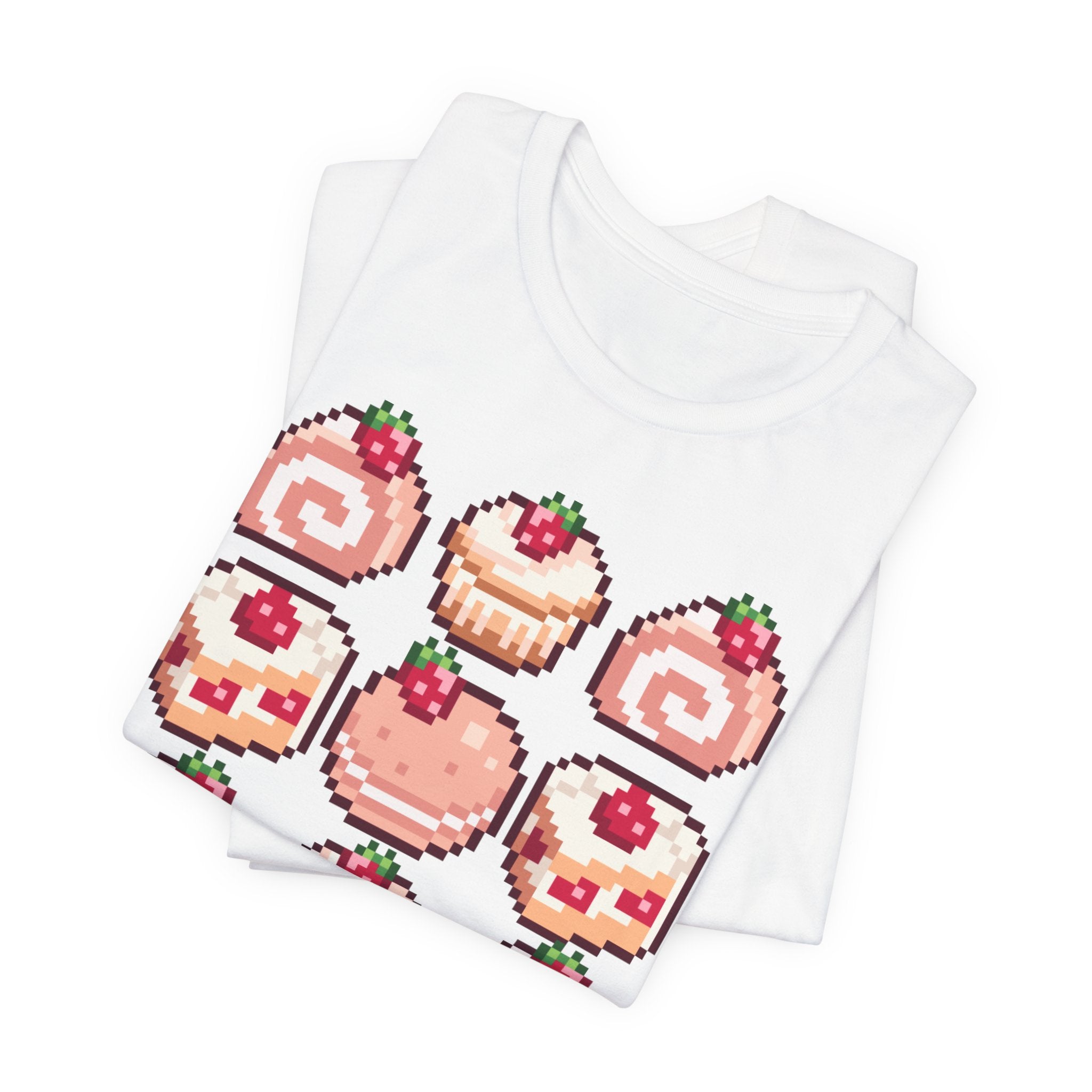 Kawaii Strawberry Pastry T-Shirt — Cute Pixel Dessert Tee