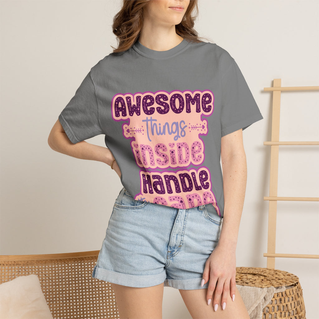 Retro "Awesome Things Inside, Handle With Care" T-Shirt