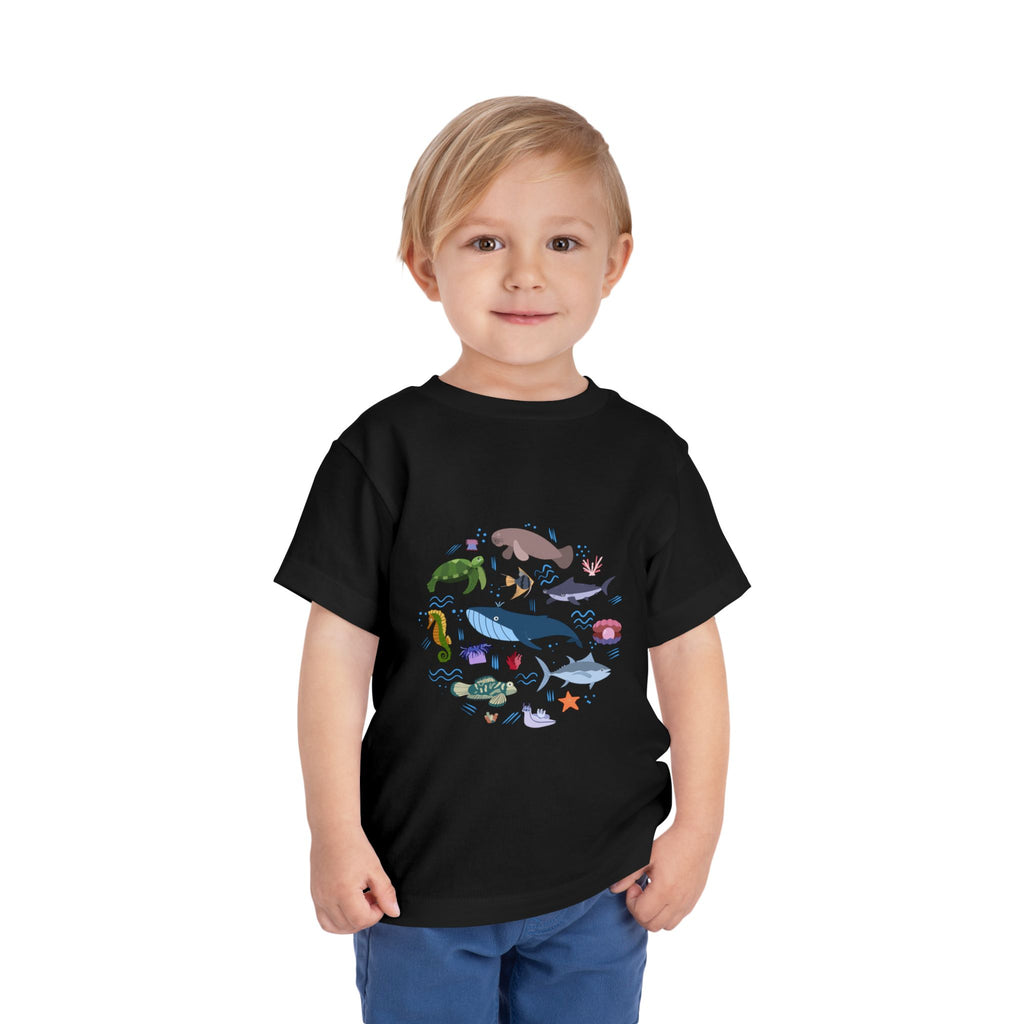 Toddler Tee — Cute Ocean Animals Circle Graphic