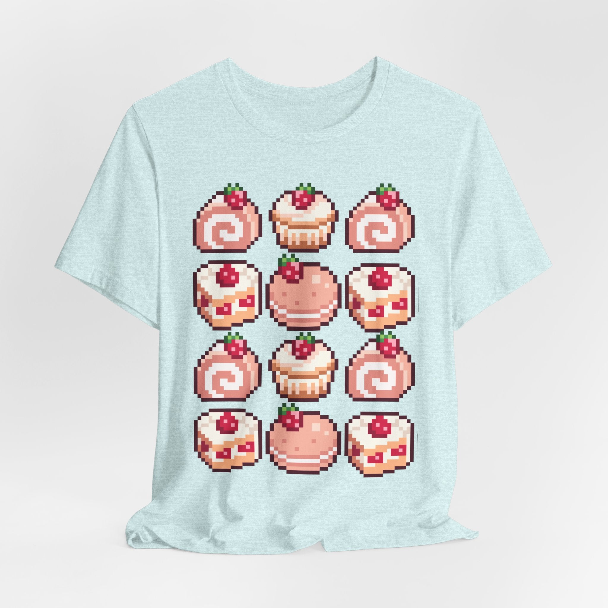 Kawaii Strawberry Pastry T-Shirt — Cute Pixel Dessert Tee