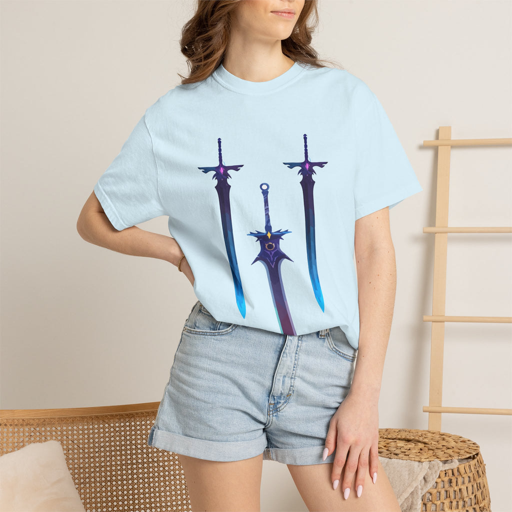 Magical Aura Swords Graphic Printed T-shirt — Pastel Fantasy Magical Swords