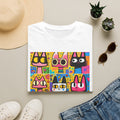 Colorful Pop Art Cats T-Shirt — Cute Cartoon Cat Grid Tee