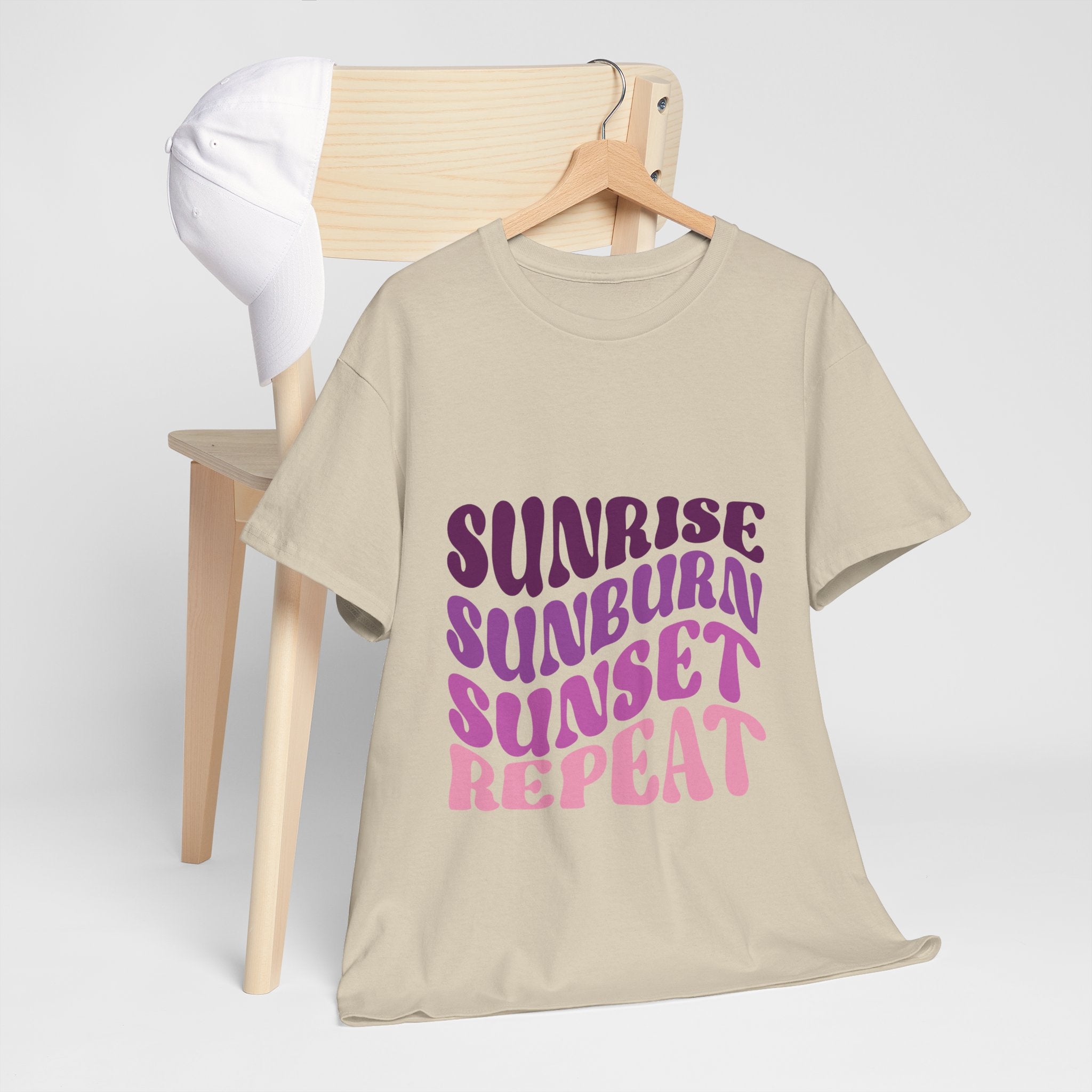 Sunrise Sunburn Sunset Repeat Retro Beach Tee