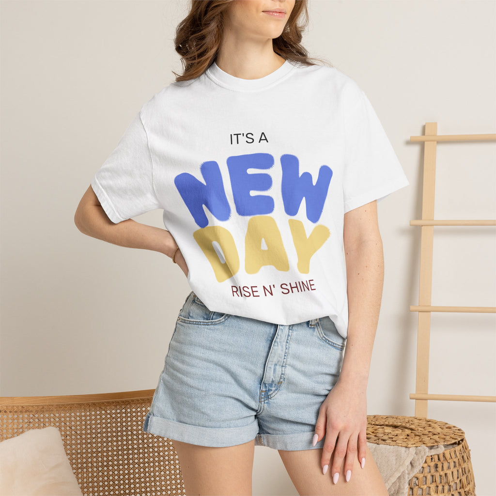 New Day "Rise N' Shine" T-Shirt — Happy and Dazzling Graphic Tee