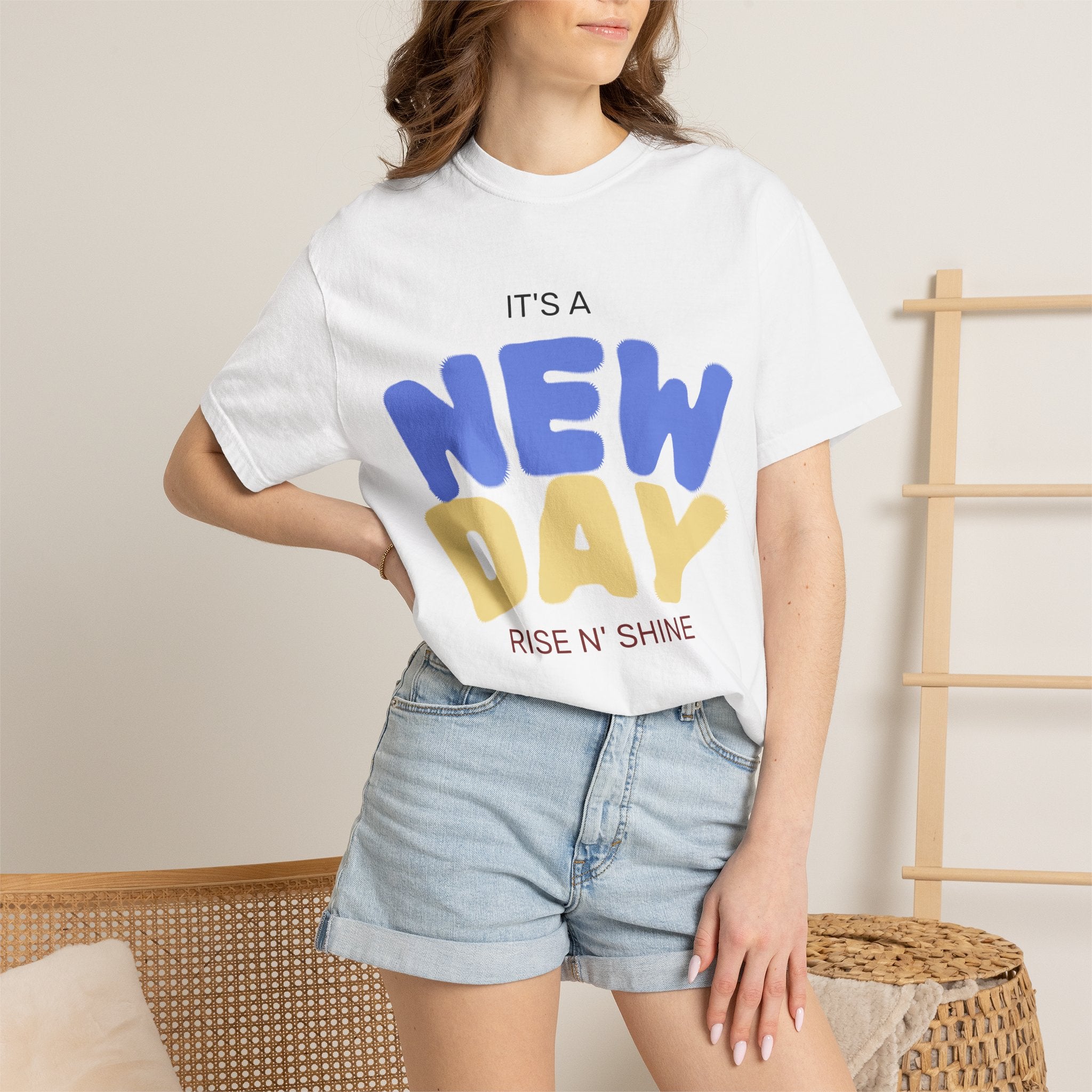 New Day "Rise N' Shine" T-Shirt — Happy and Dazzling Graphic Tee