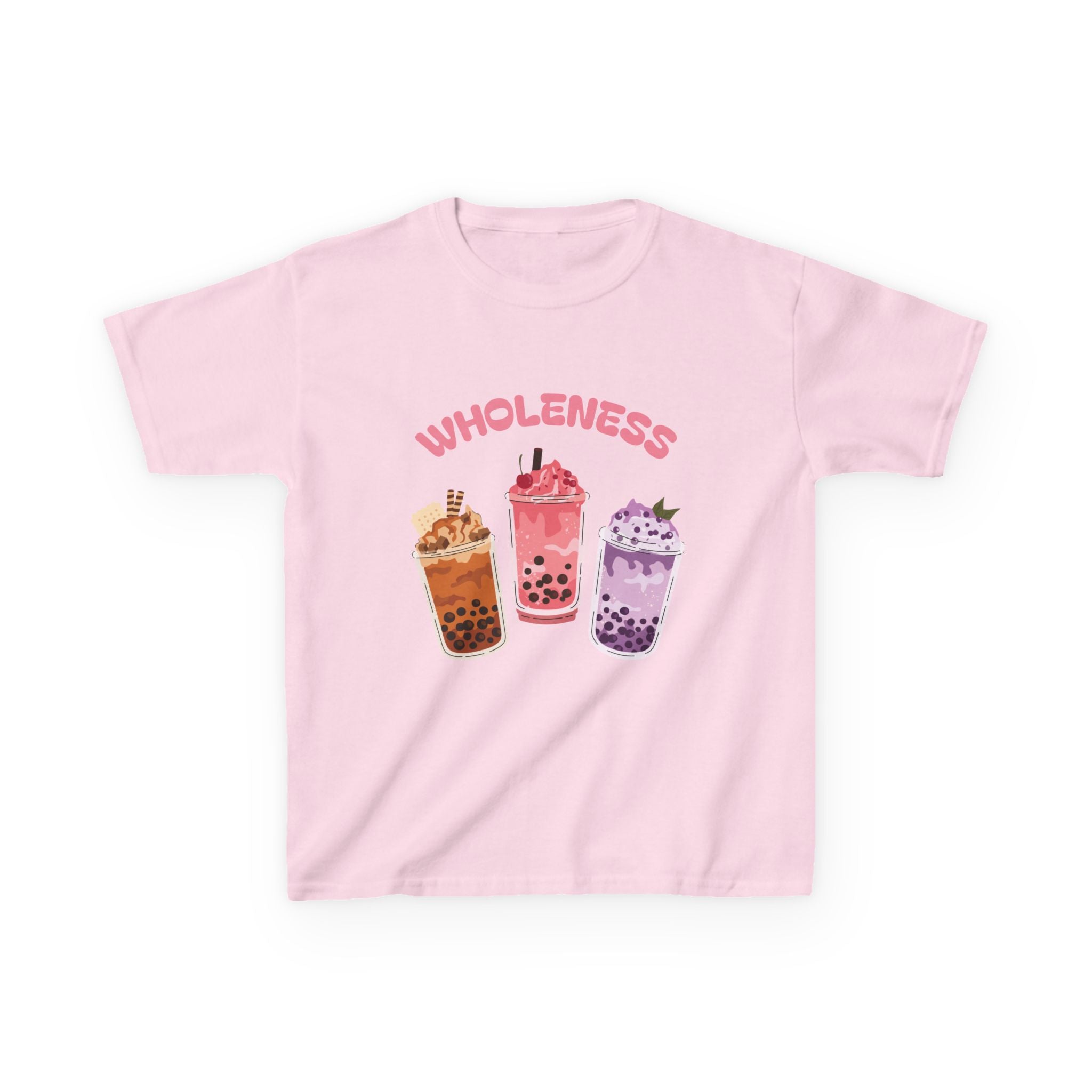 Youth Comfortable Boba Tea "WHOLENESS" Printed T-shirt