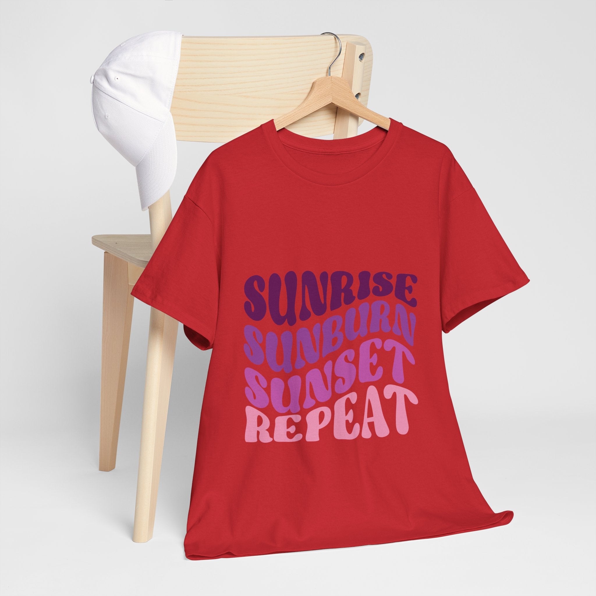 Sunrise Sunburn Sunset Repeat Retro Beach Tee
