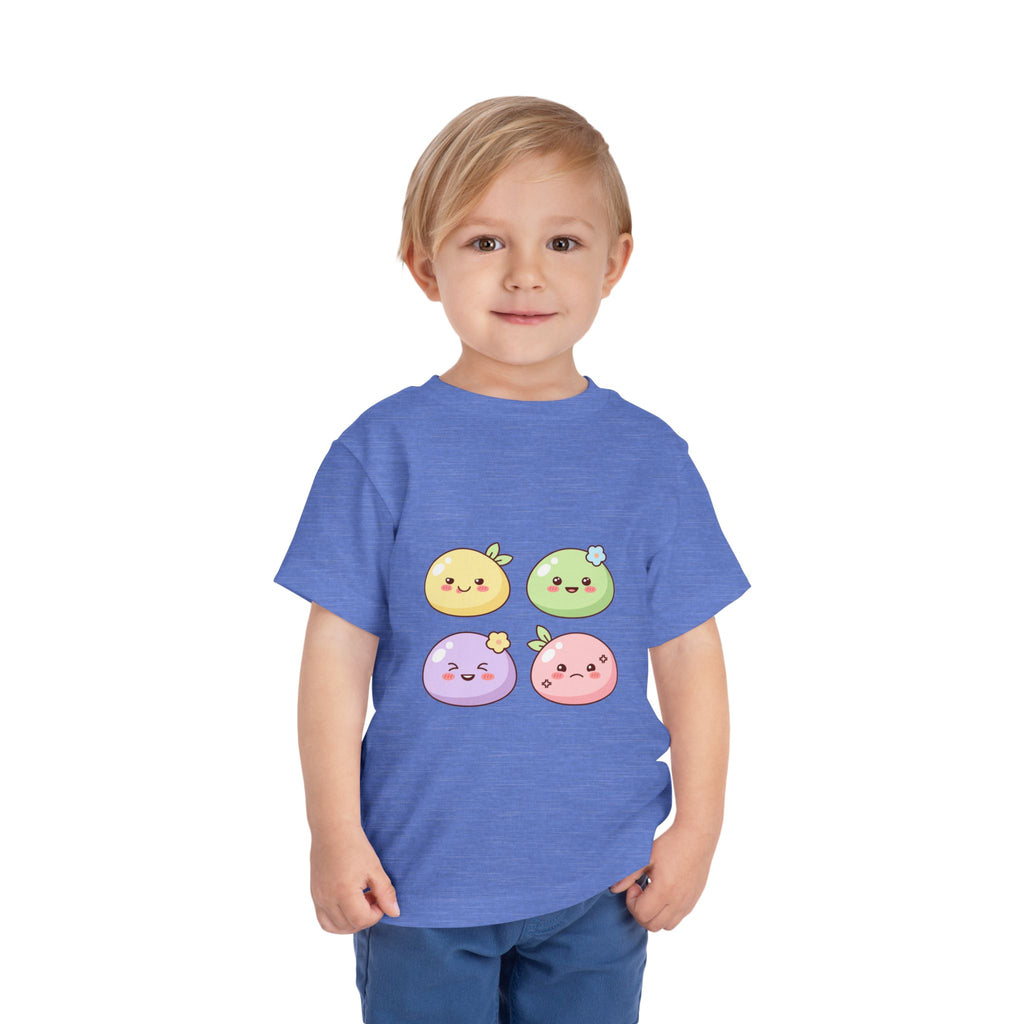 Kawaii Fruit Faces Toddler Tee — Cute Pastel Fruit Characters Shirt
