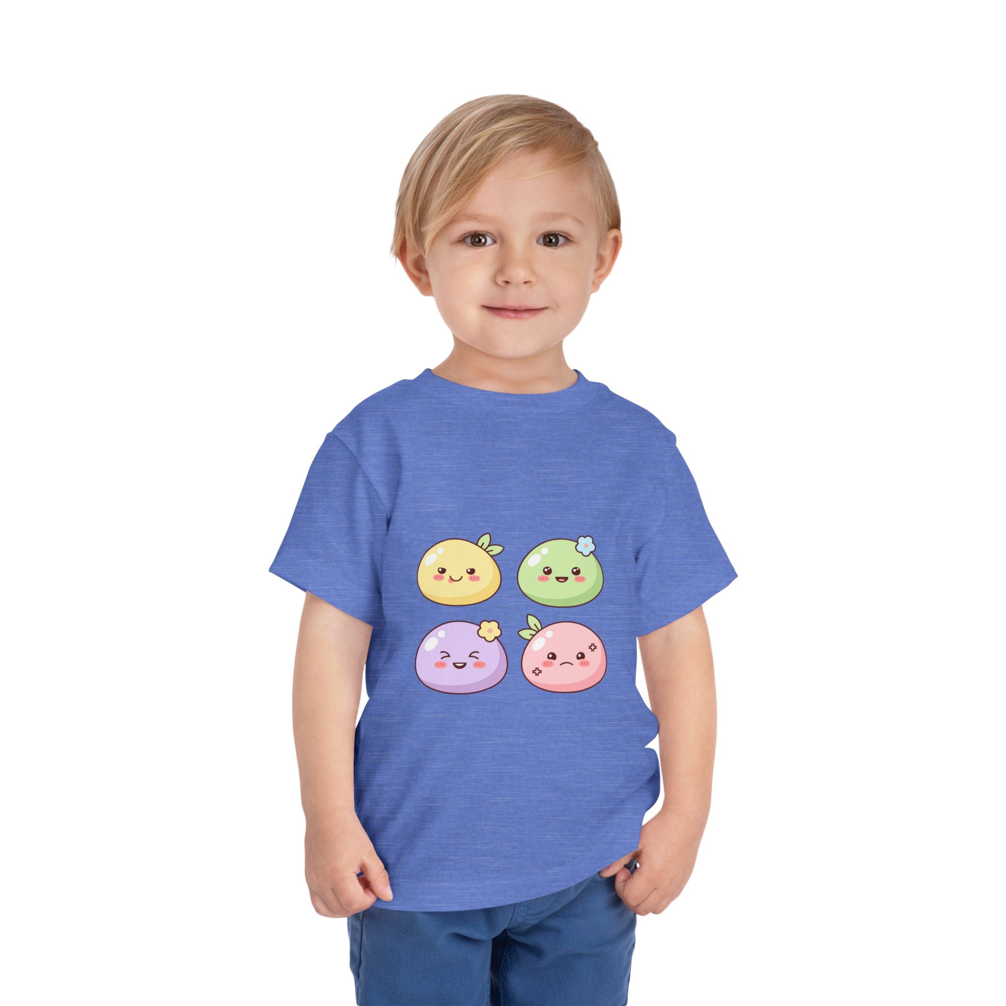Kawaii Fruit Faces Toddler Tee — Cute Pastel Fruit Characters Shirt