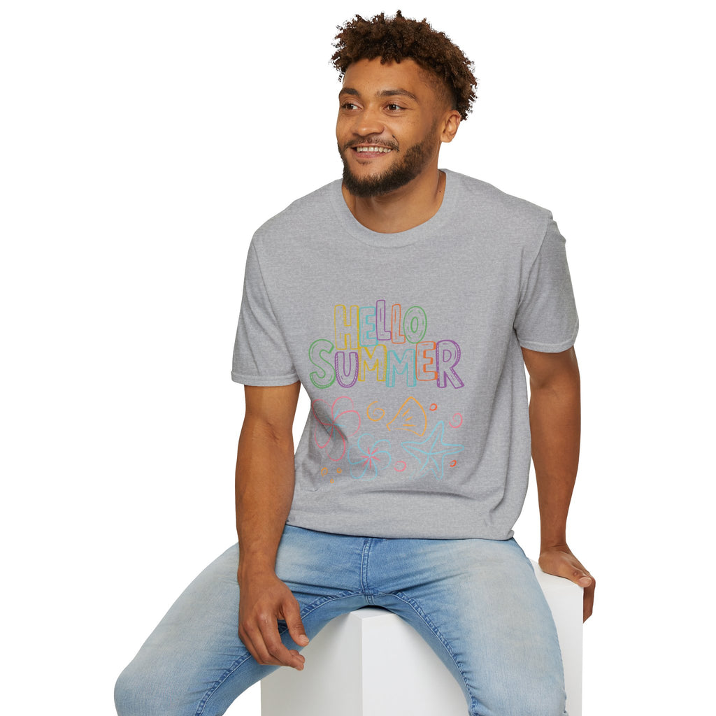 Hello Summer T-Shirt — Pastel Beach Vibes Graphic Tee