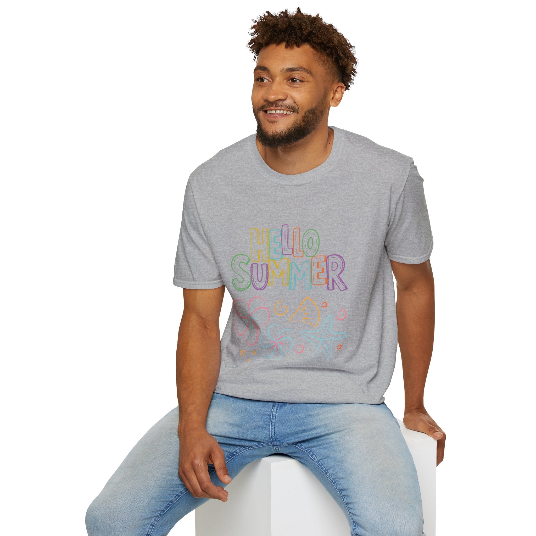 Hello Summer T-Shirt — Pastel Beach Vibes Graphic Tee
