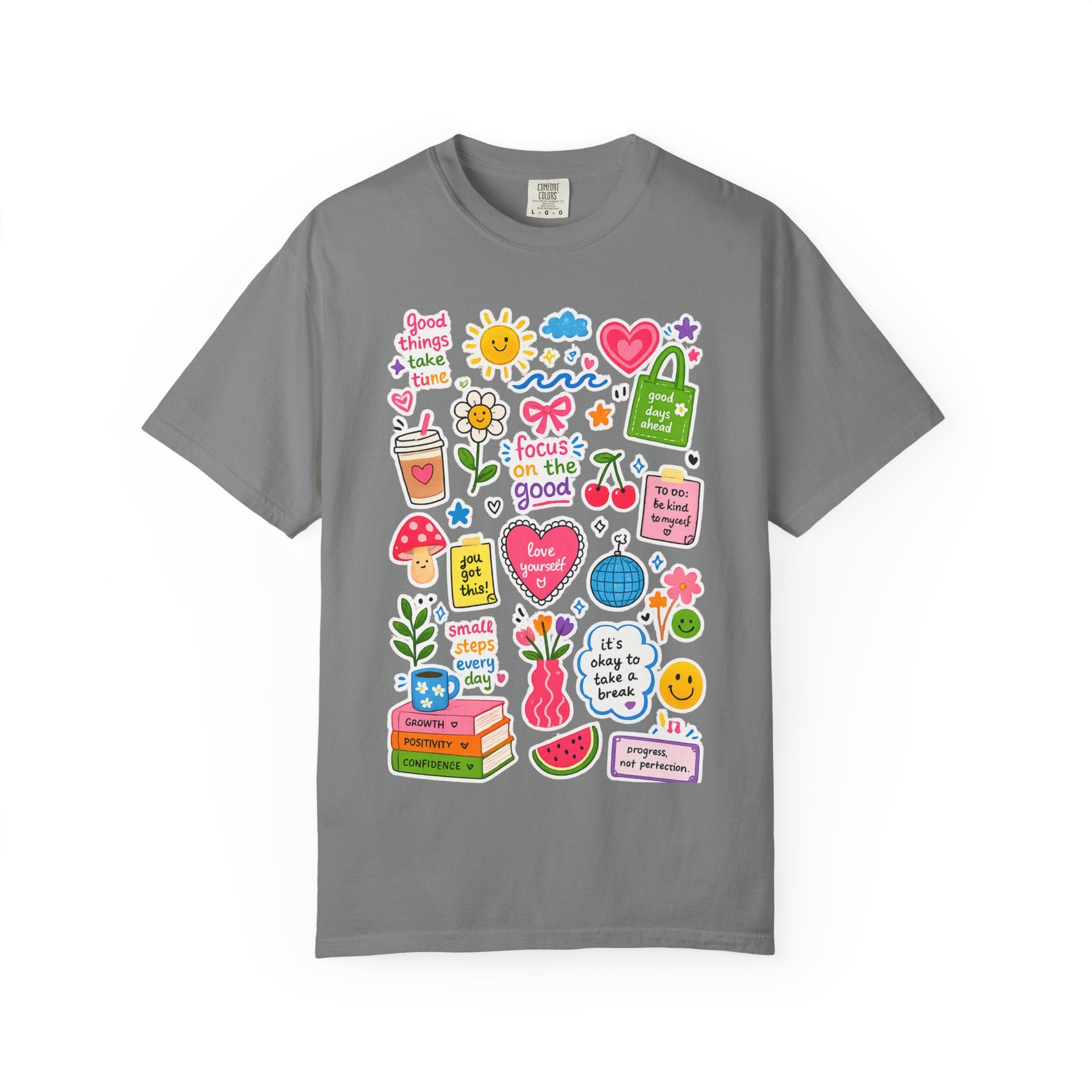 Positive Doodles Graphic T-Shirt — "Focus on the Good" Inspirational Tee
