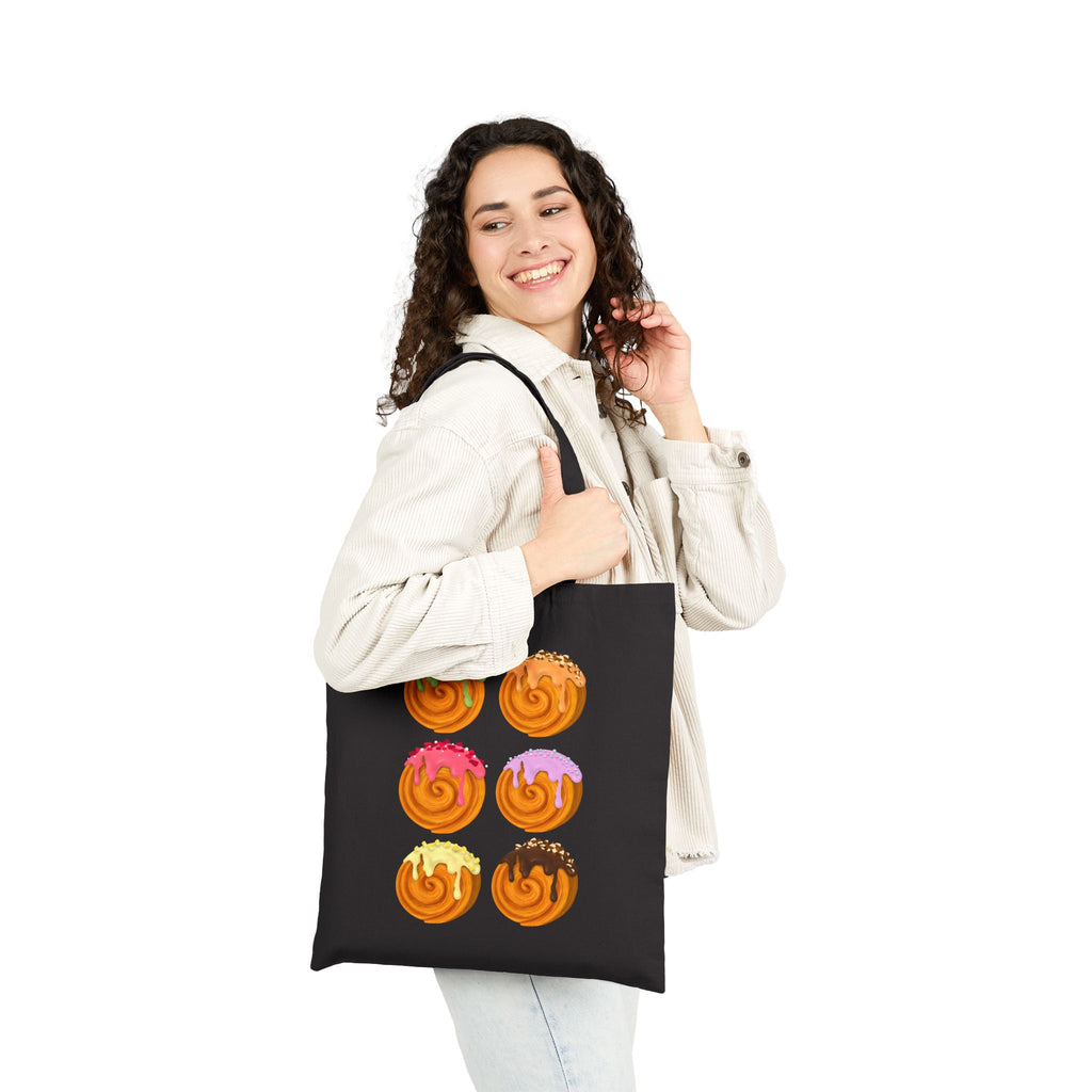 Colorful Roll Pastry Pattern Cotton Canvas Tote Bag – Pastry Print Shopper