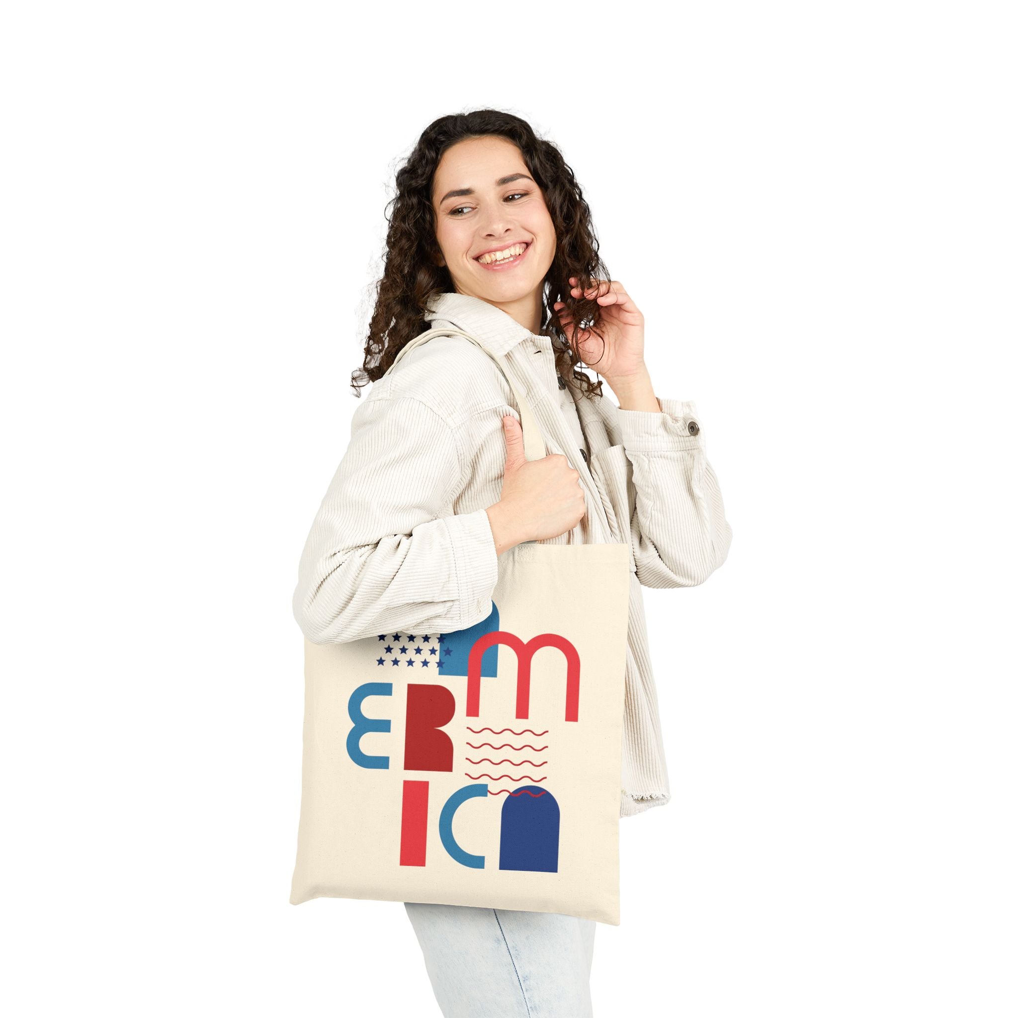 Cool American Vibes Cotton Canvas Tote Bag