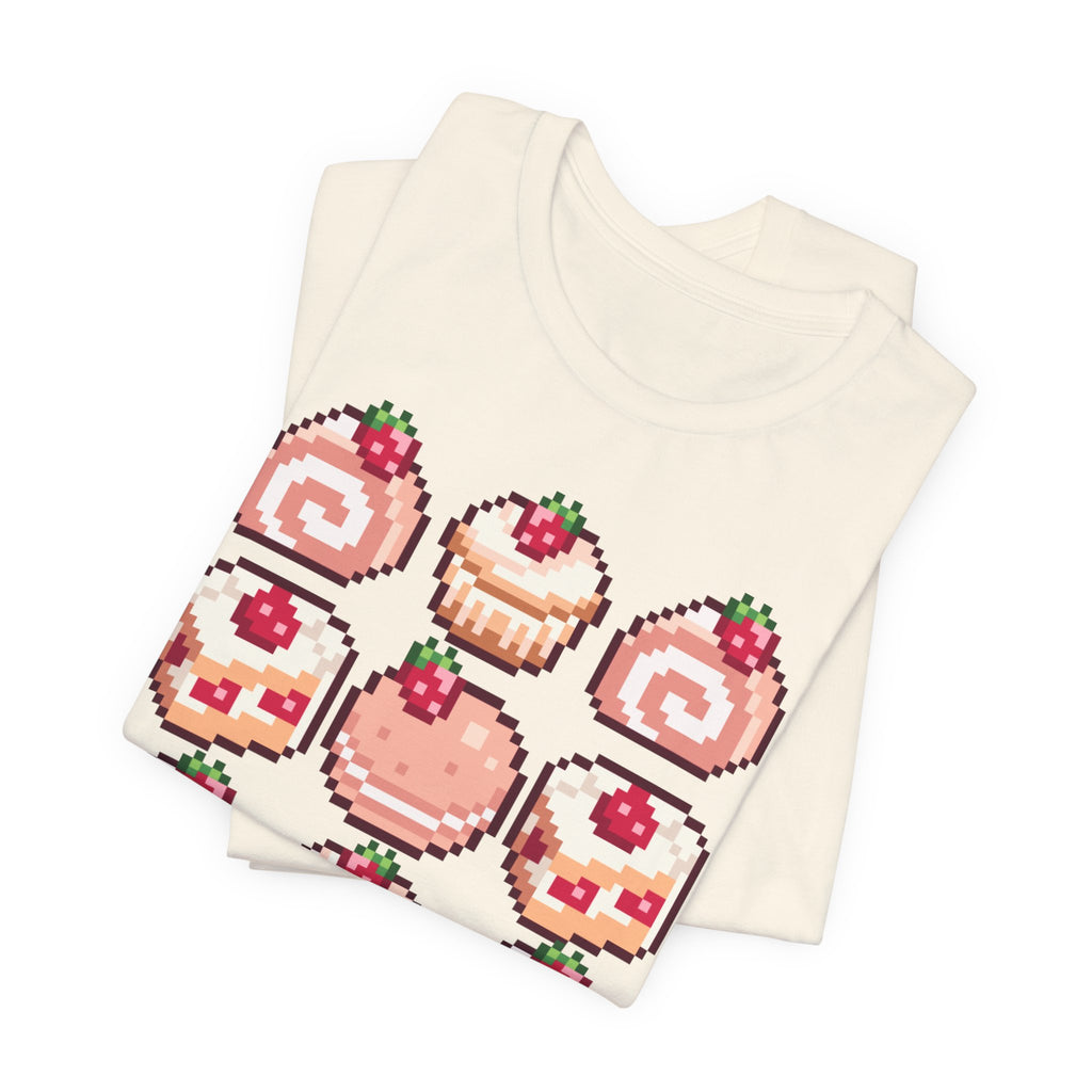 Kawaii Strawberry Pastry T-Shirt — Cute Pixel Dessert Tee