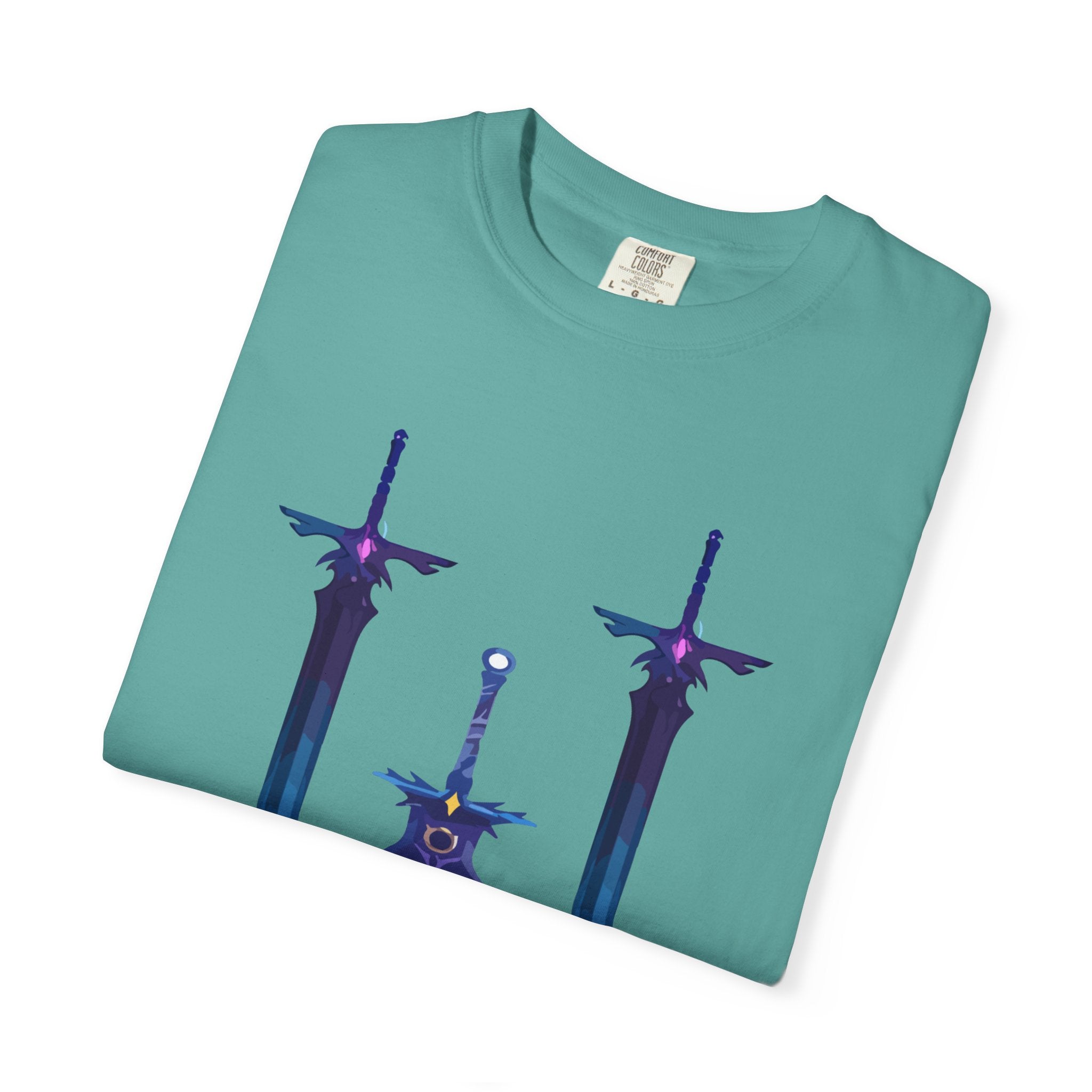 Magical Aura Swords Graphic Printed T-shirt — Pastel Fantasy Magical Swords