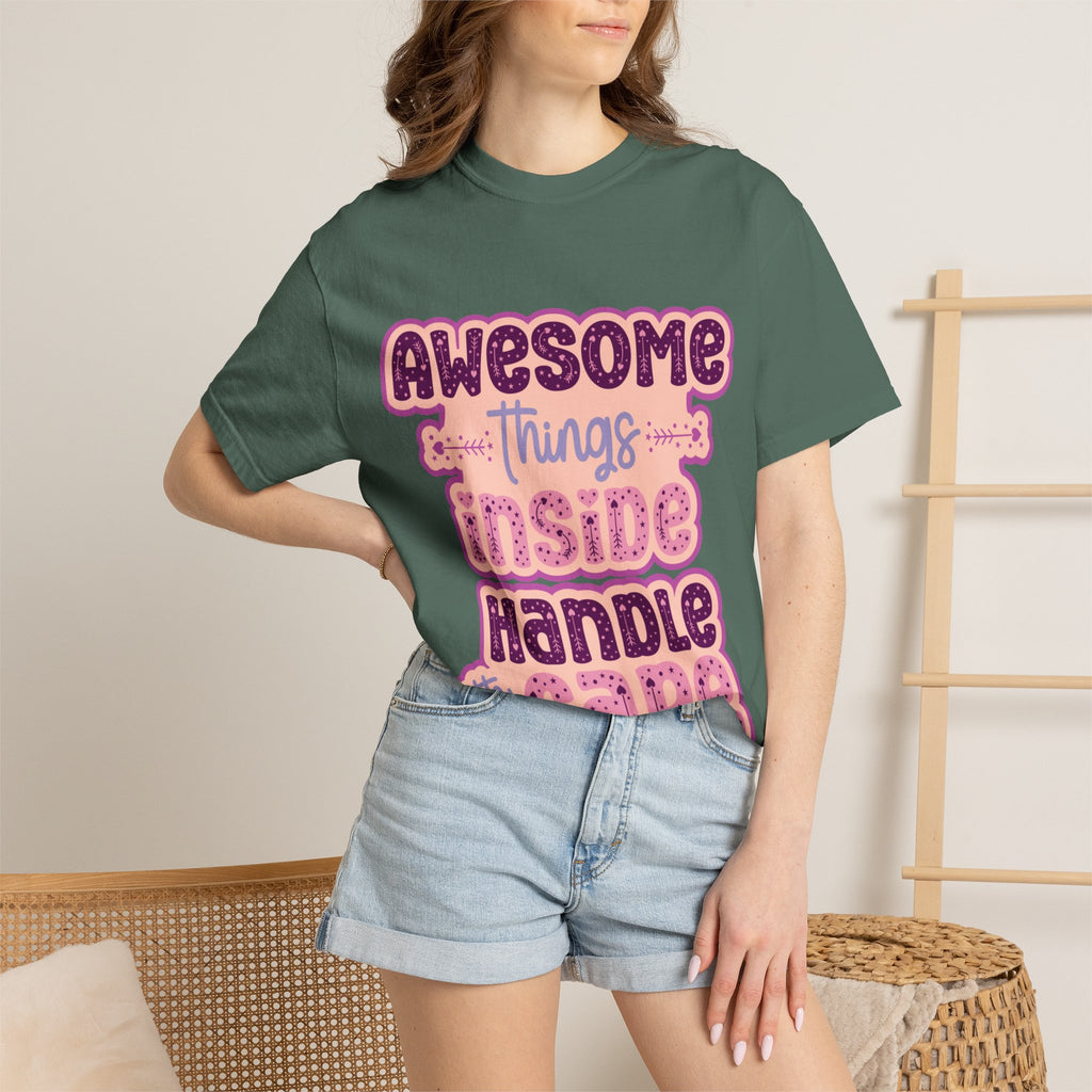 Retro "Awesome Things Inside, Handle With Care" T-Shirt