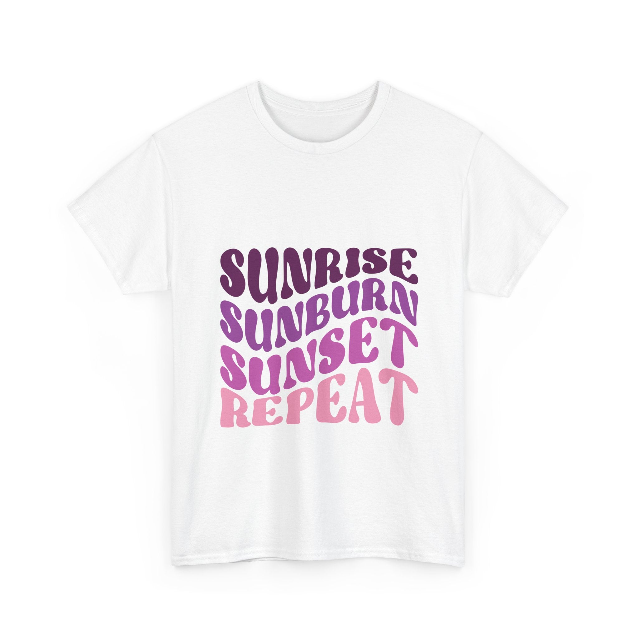 Sunrise Sunburn Sunset Repeat Retro Beach Tee