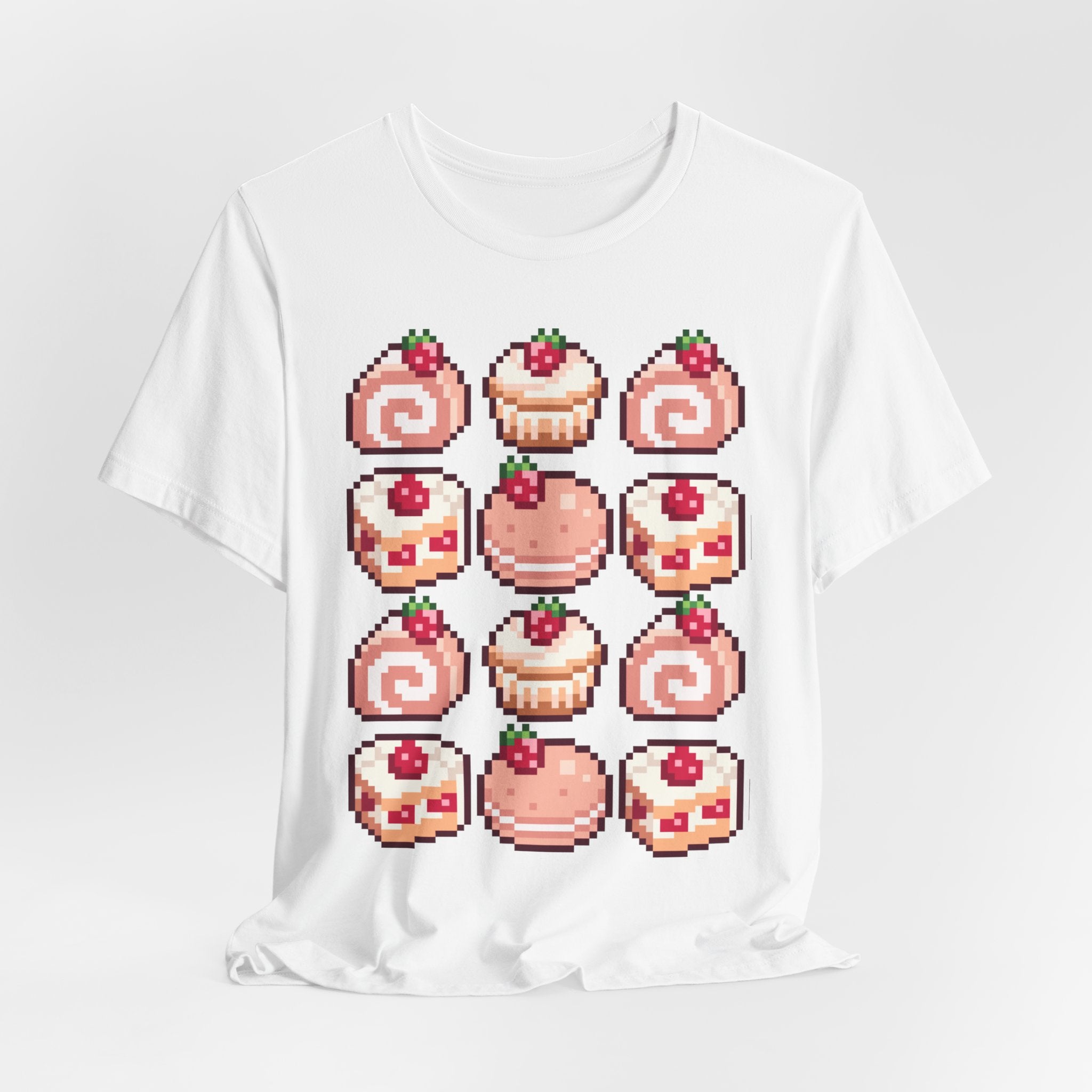 Kawaii Strawberry Pastry T-Shirt — Cute Pixel Dessert Tee