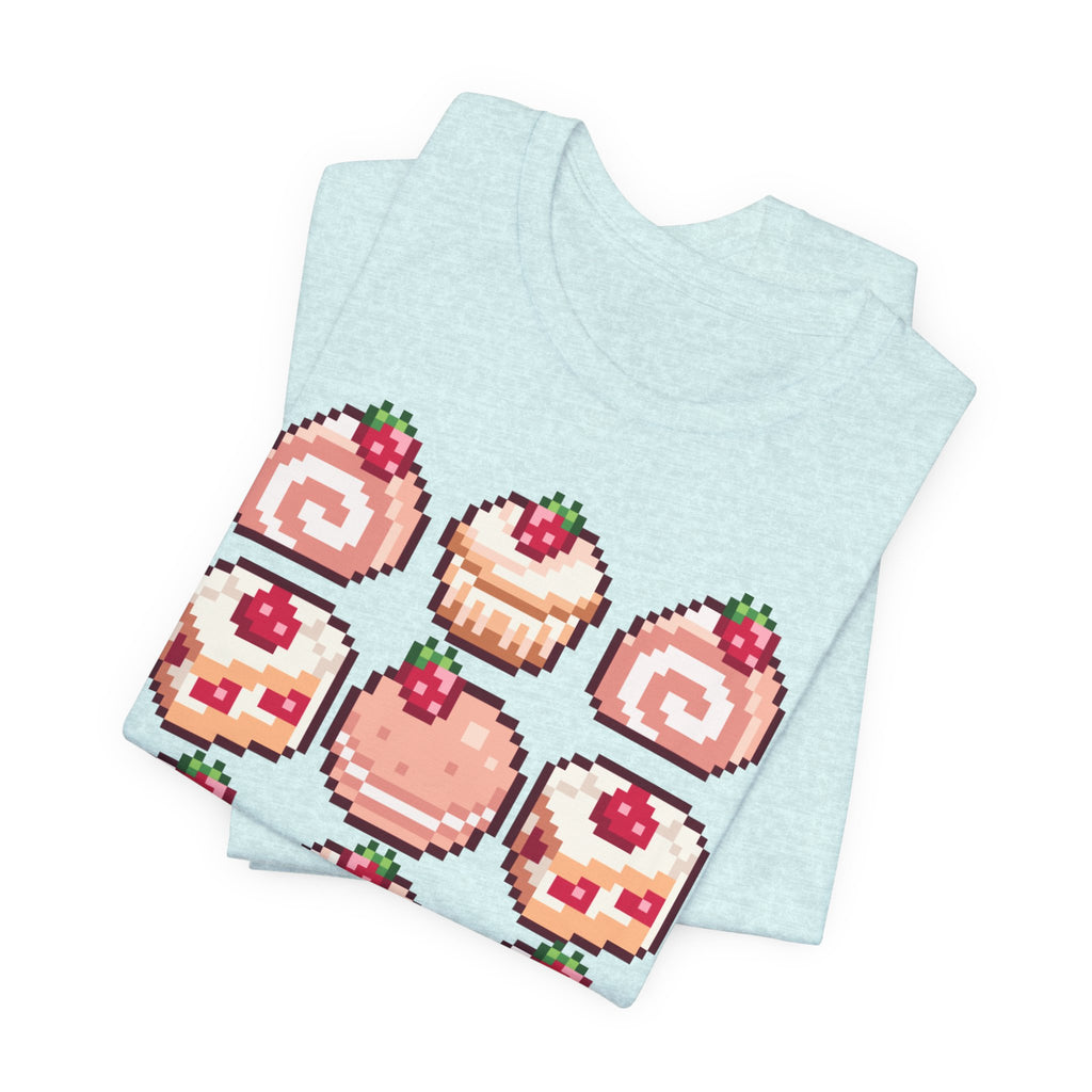 Kawaii Strawberry Pastry T-Shirt — Cute Pixel Dessert Tee