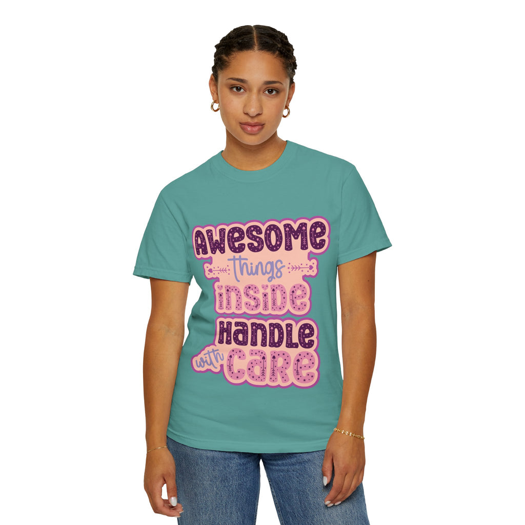 Retro "Awesome Things Inside, Handle With Care" T-Shirt