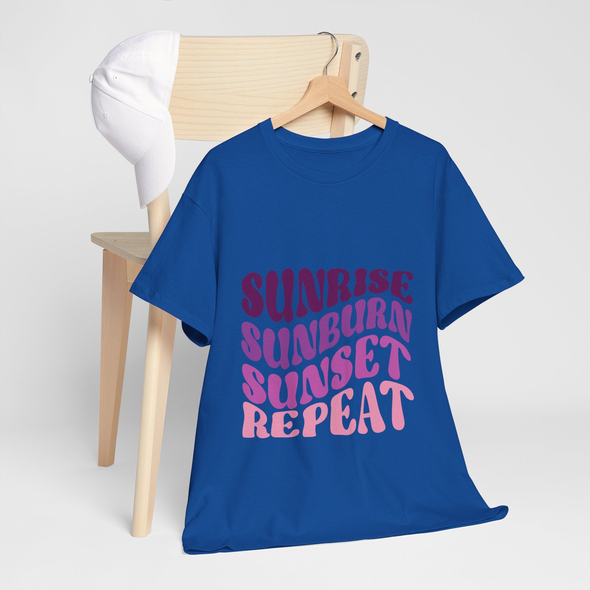 Sunrise Sunburn Sunset Repeat Retro Beach Tee