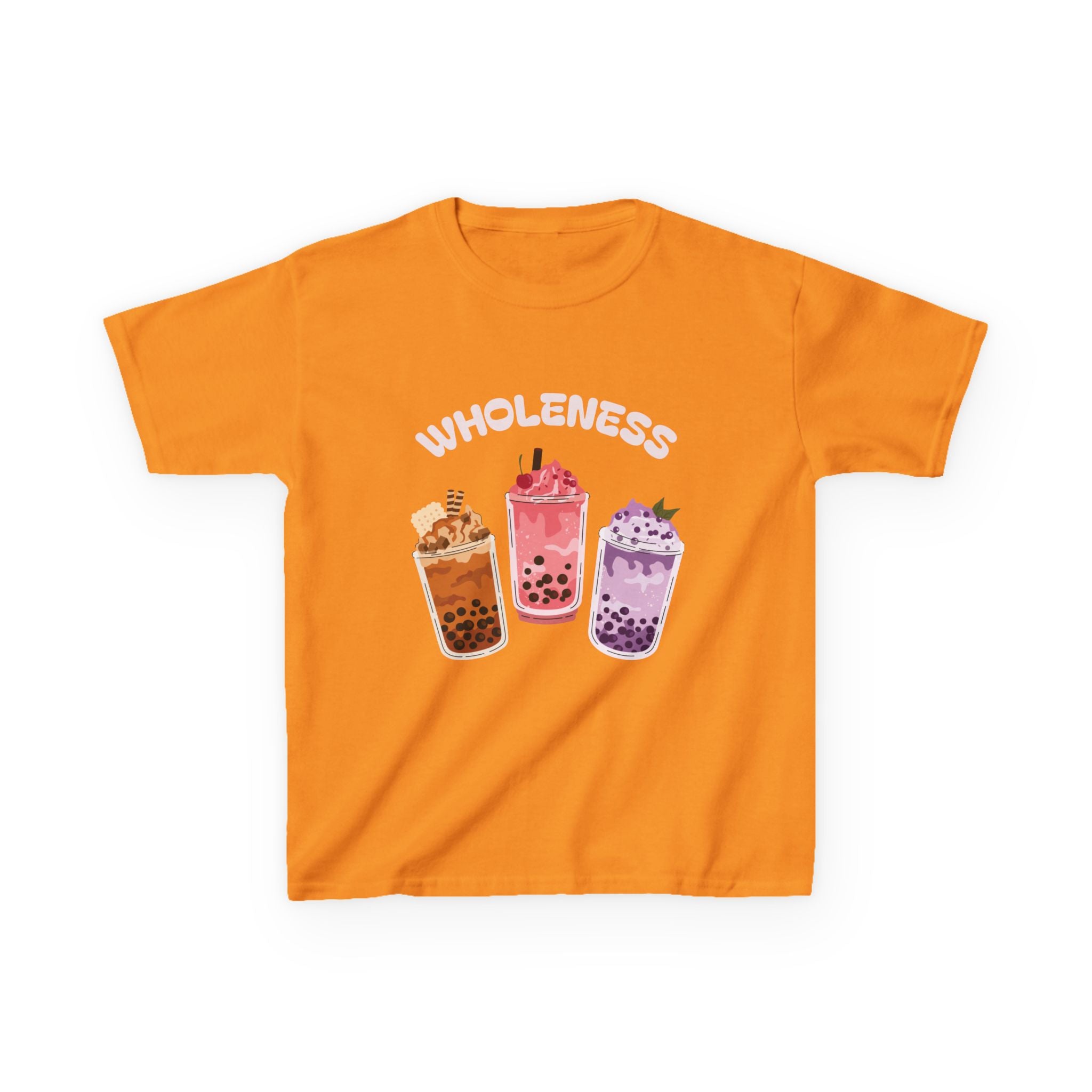 Youth Comfortable Boba Tea "WHOLENESS" Printed T-shirt