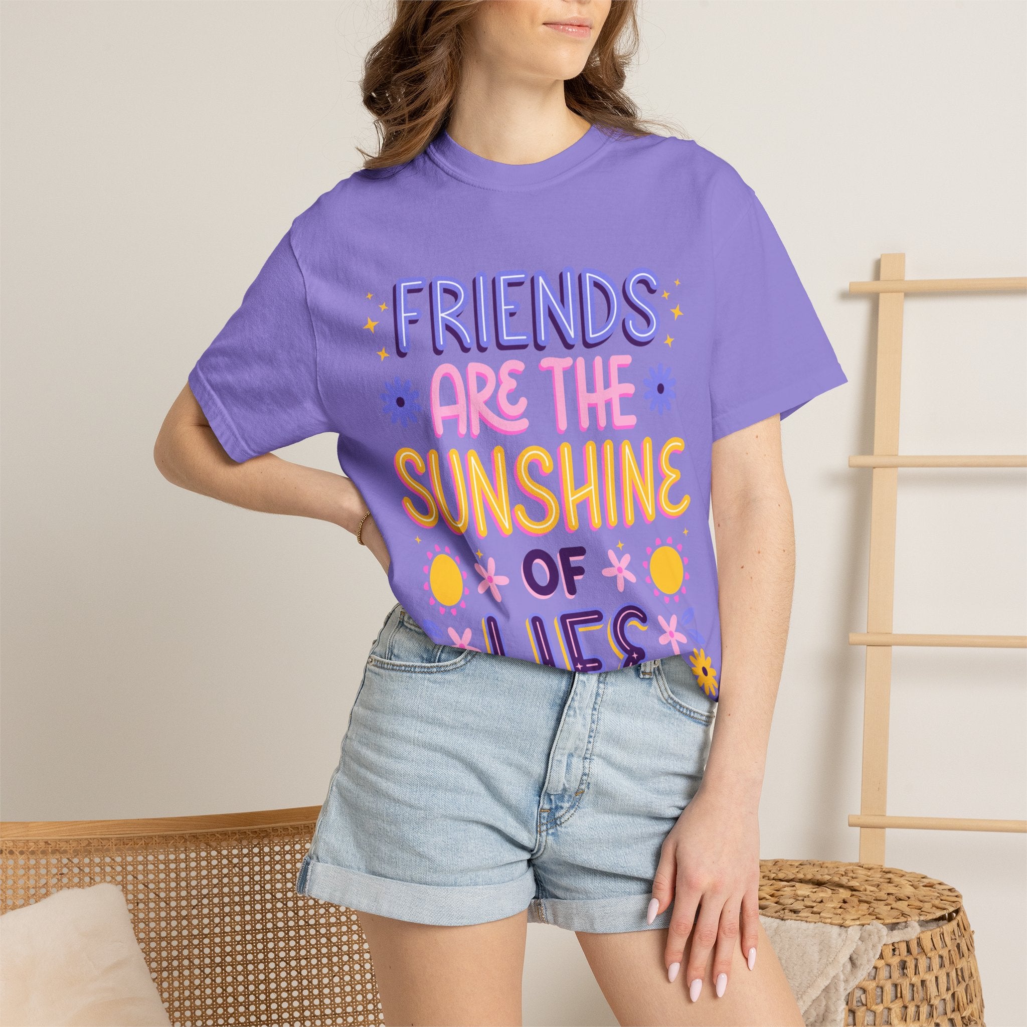 Friends Are the Sunshine of Life Text Printed UnisexT-Shirt