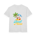 Youth Beach Please T-Shirt — Kids Summer Palm Tree & Umbrella Tee