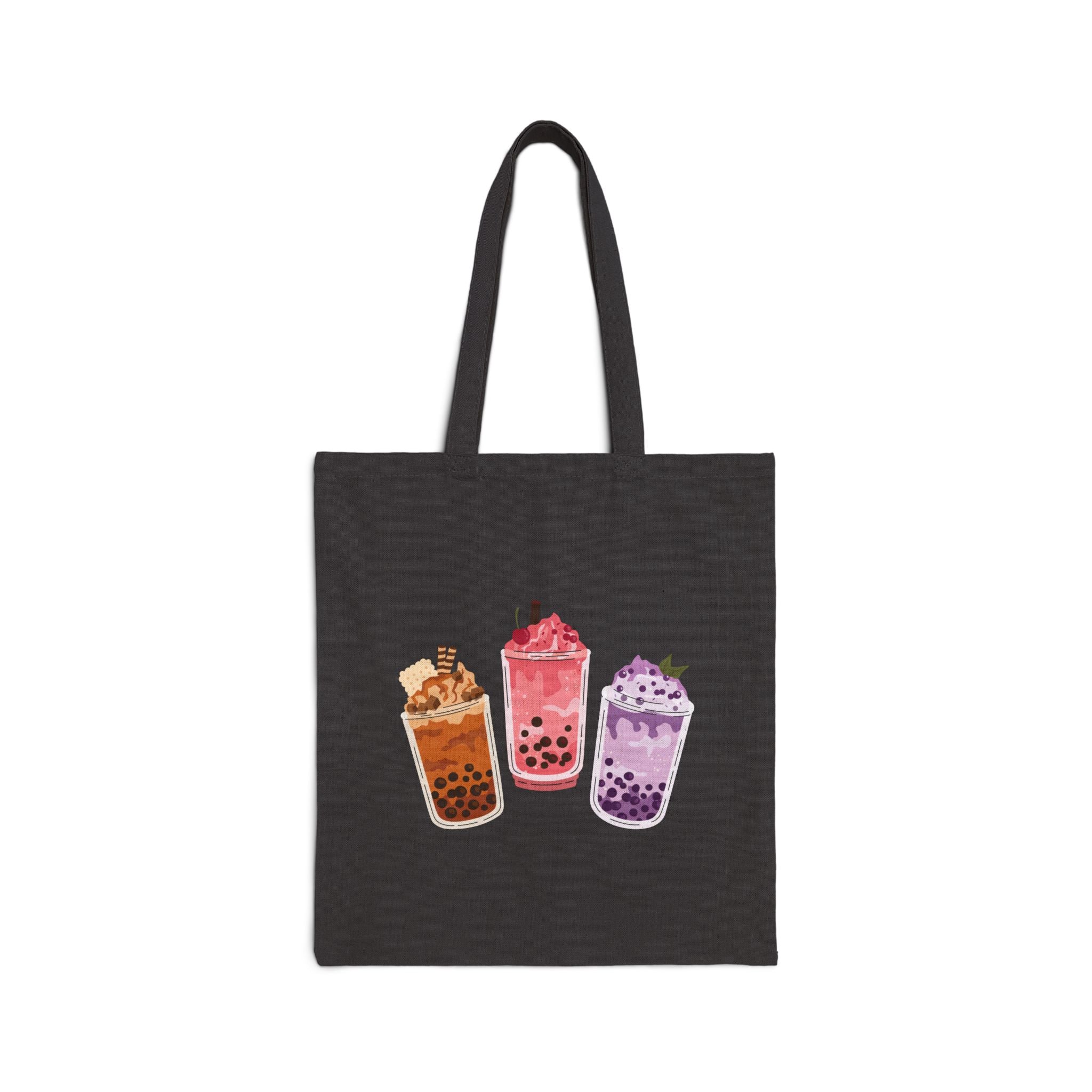 Boba Milk Tea Printed Tote Bag — Cute Bubble Tea Canvas Shopper