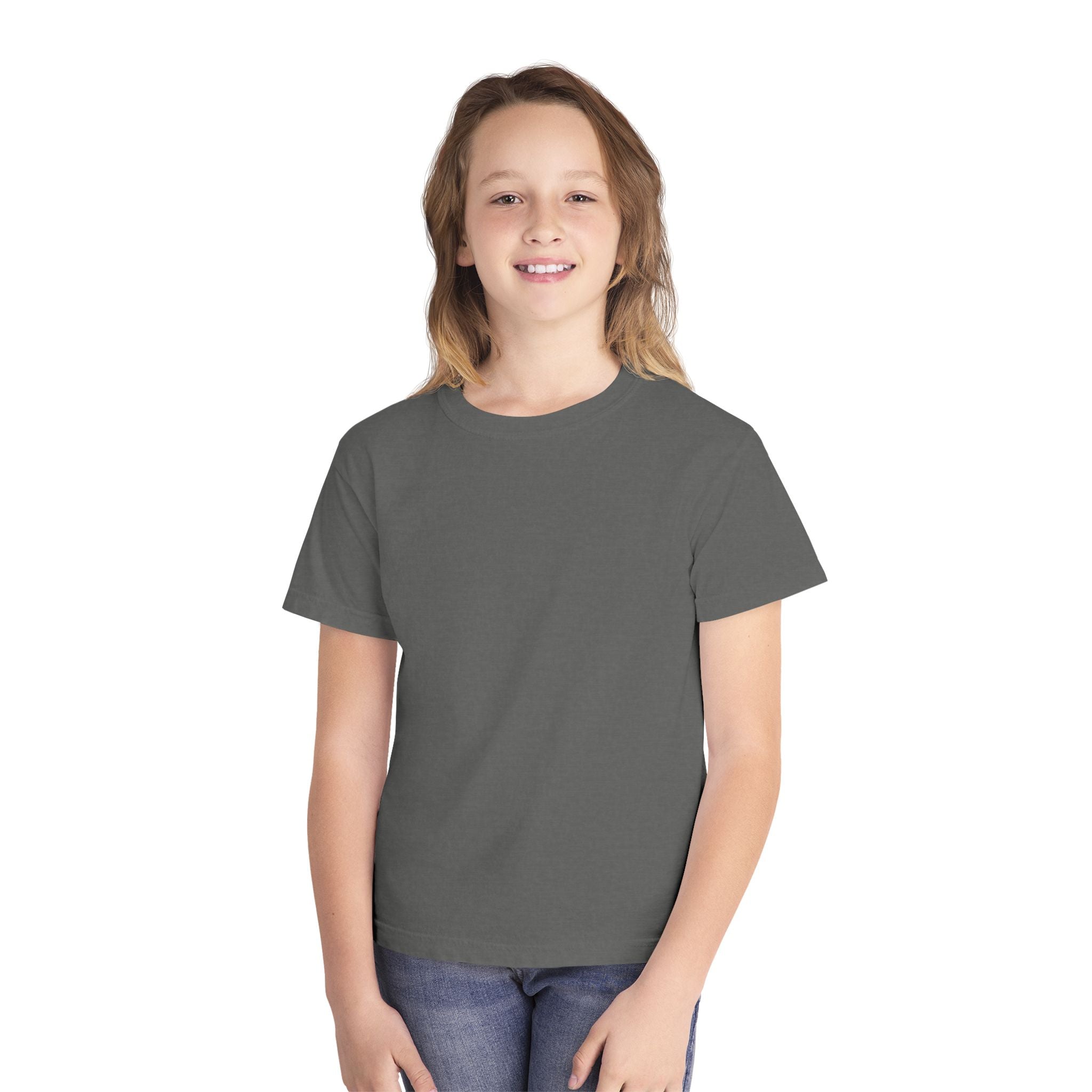 Kids Plain Colored T-Shirt — Classic Youth Midweight Tee