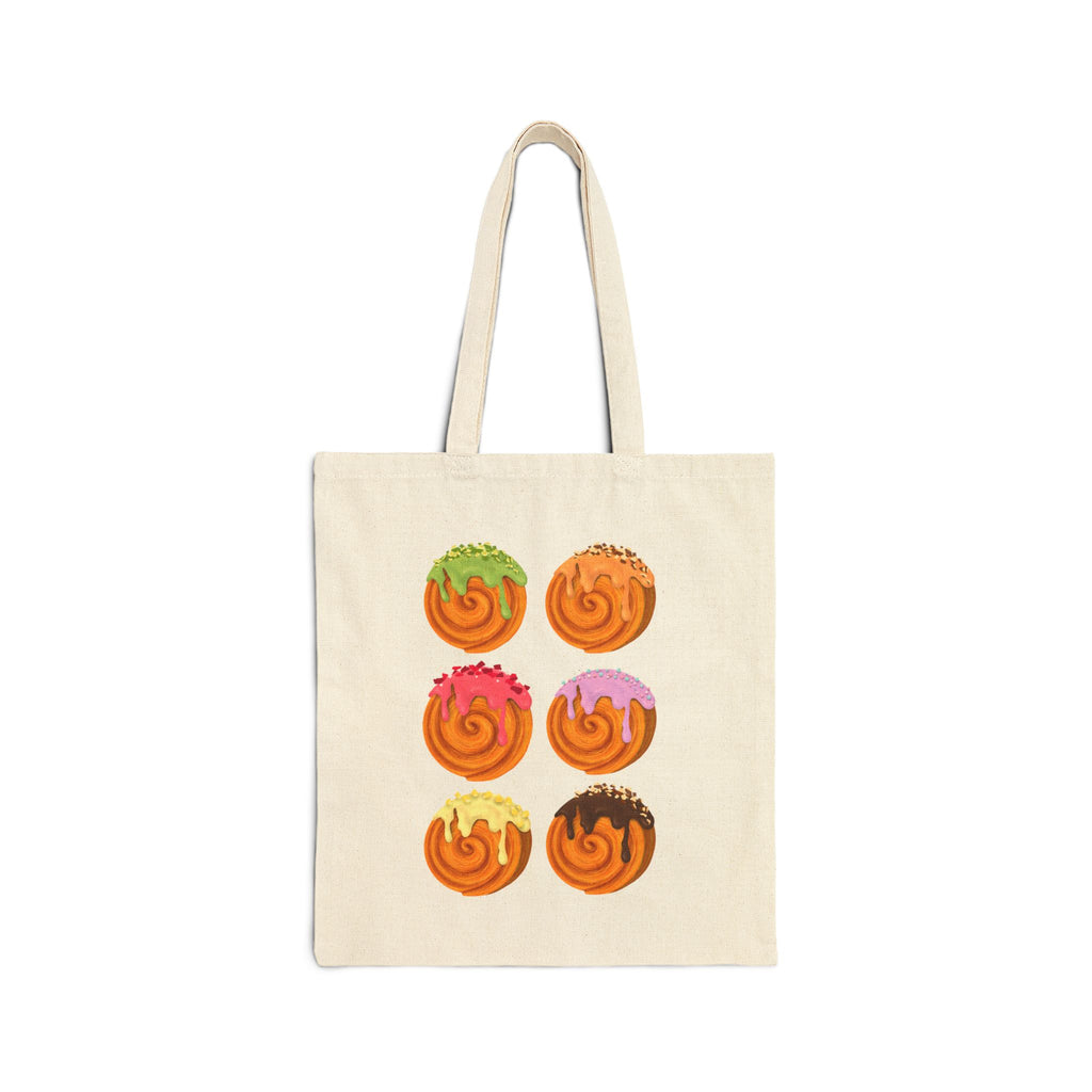 Colorful Roll Pastry Pattern Cotton Canvas Tote Bag – Pastry Print Shopper