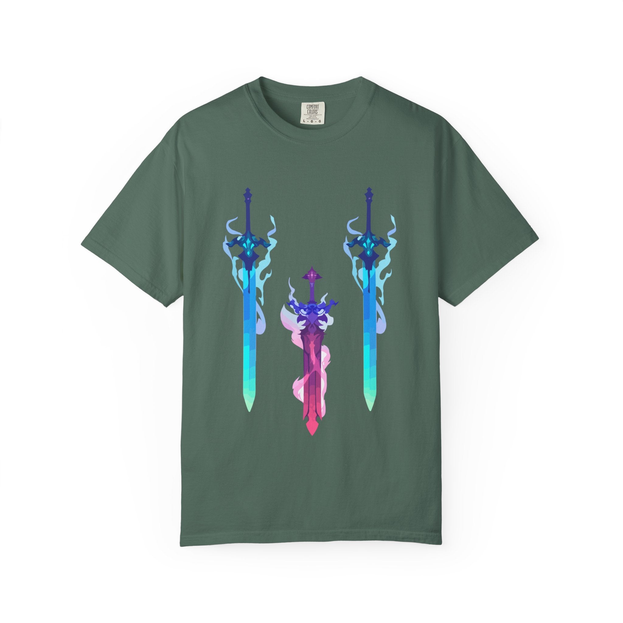 Aura Swords Graphic T-Shirt — Pastel Fantasy Trio