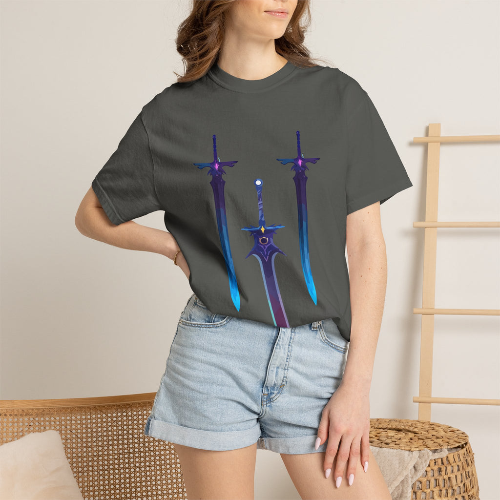 Magical Aura Swords Graphic Printed T-shirt — Pastel Fantasy Magical Swords