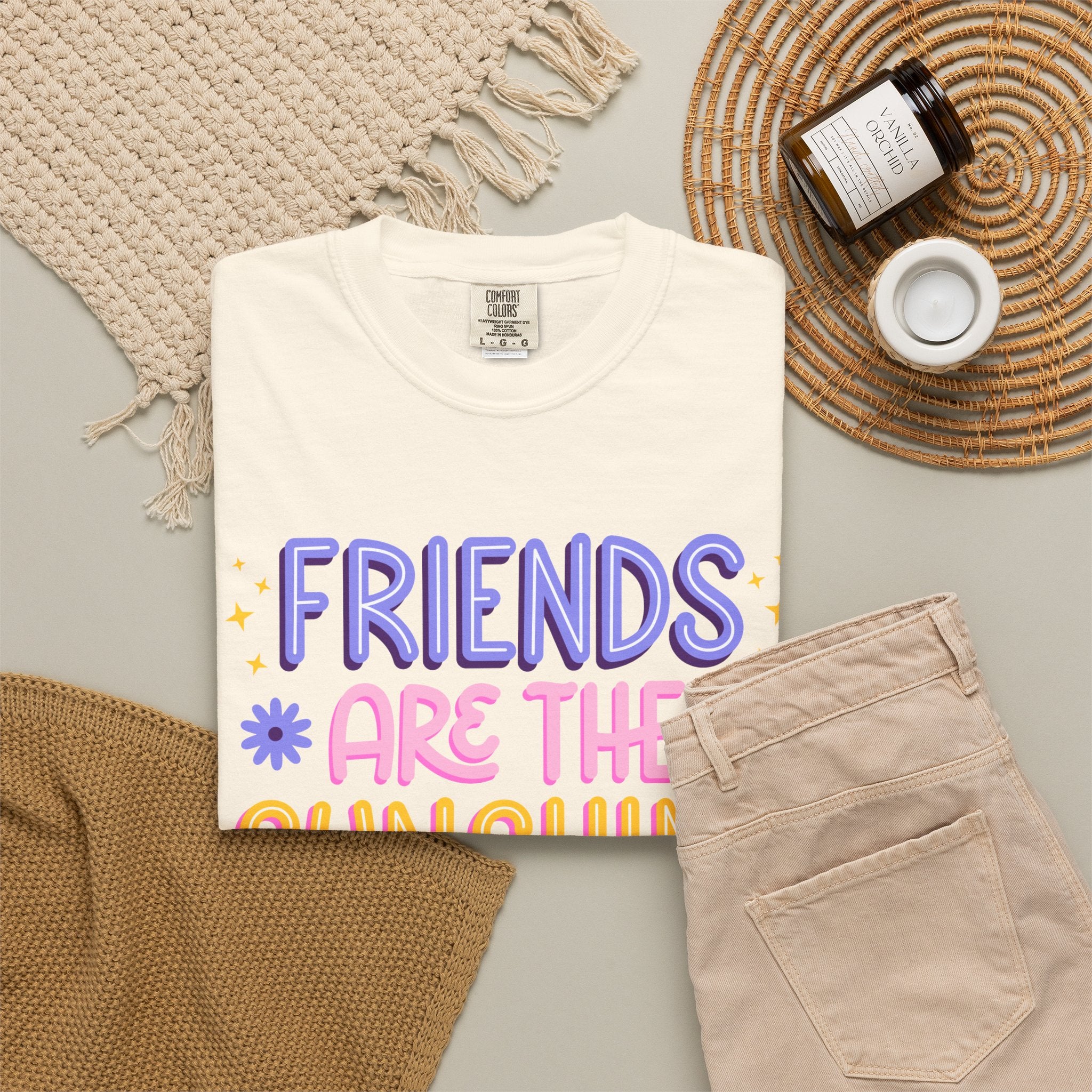 Friends Are the Sunshine of Life Text Printed UnisexT-Shirt